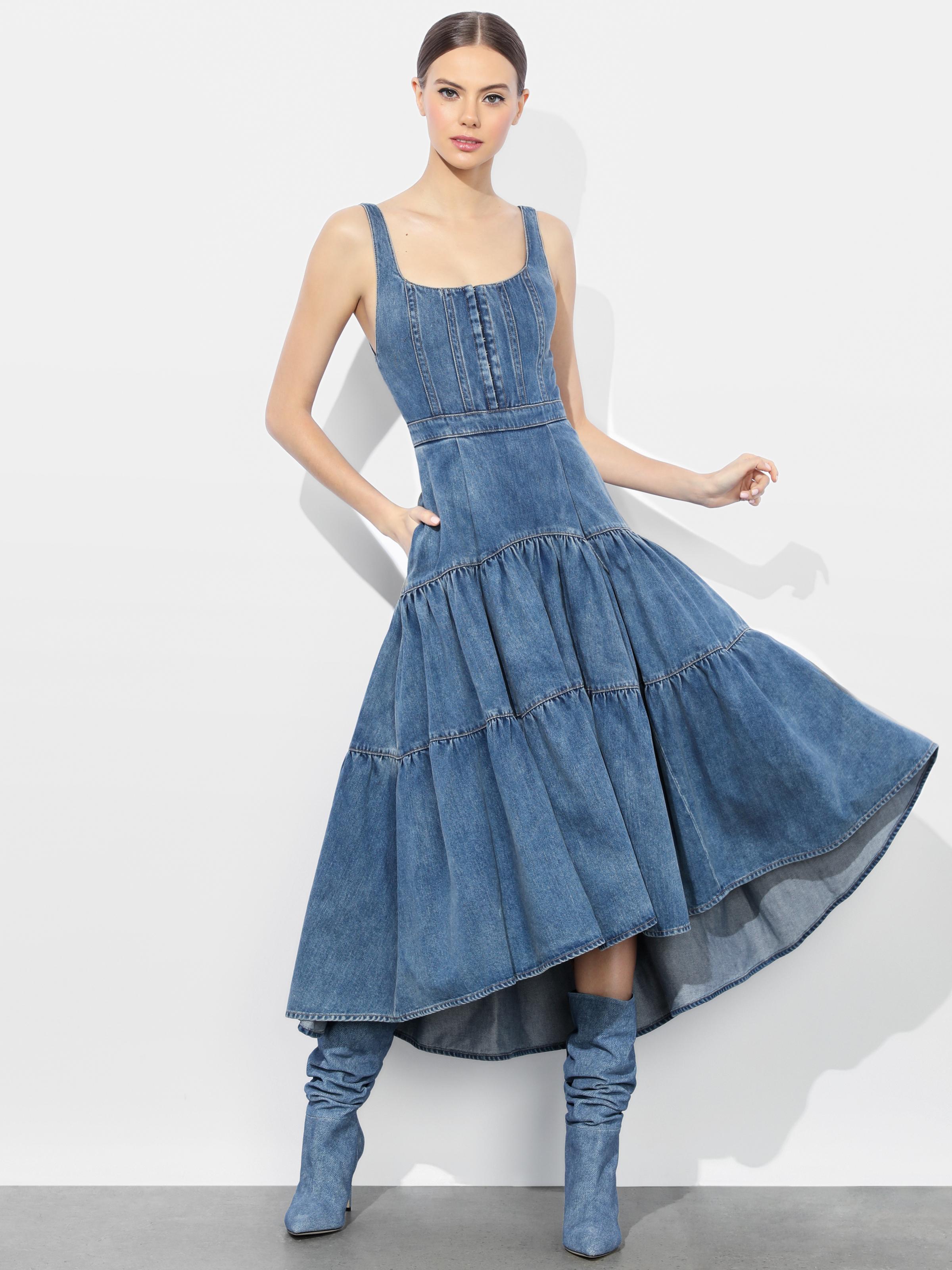 ワンピース Alice + Olivia denim Midi Dress 0400019157226_AVERYBLUE?wid=