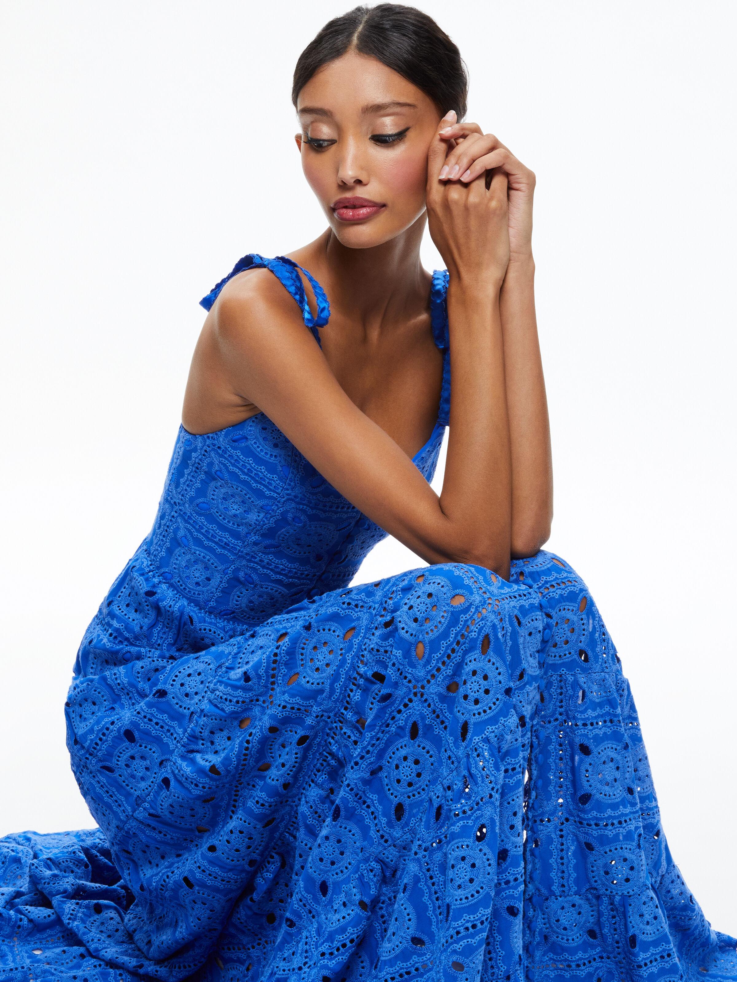 Royal Blue Eyelet Dresses