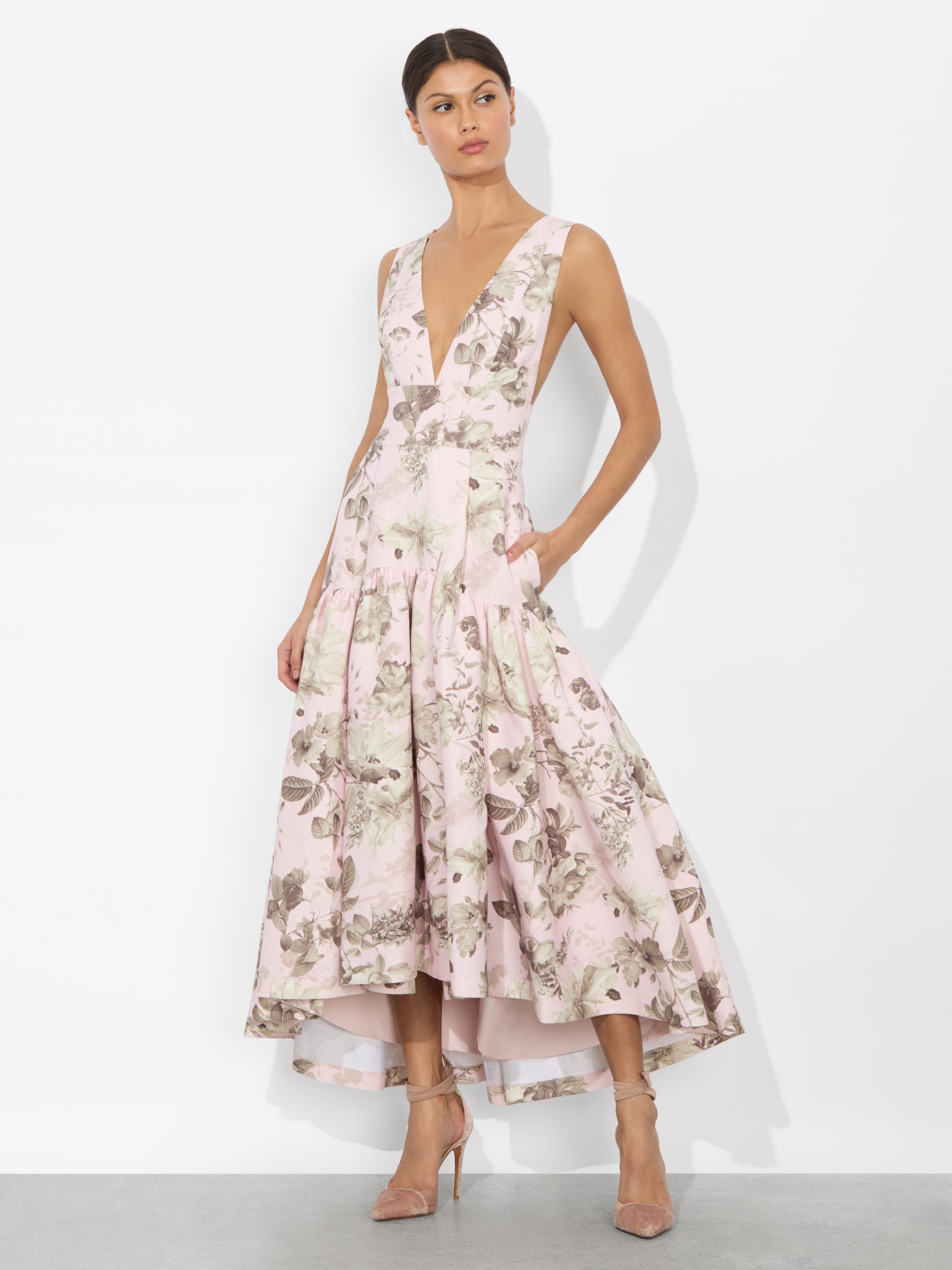 【Alice + Olivia】Lila フィット＆フレア マキシドレス Alice + Olivia Lila Structured Midi Dress in Pink | Lyst