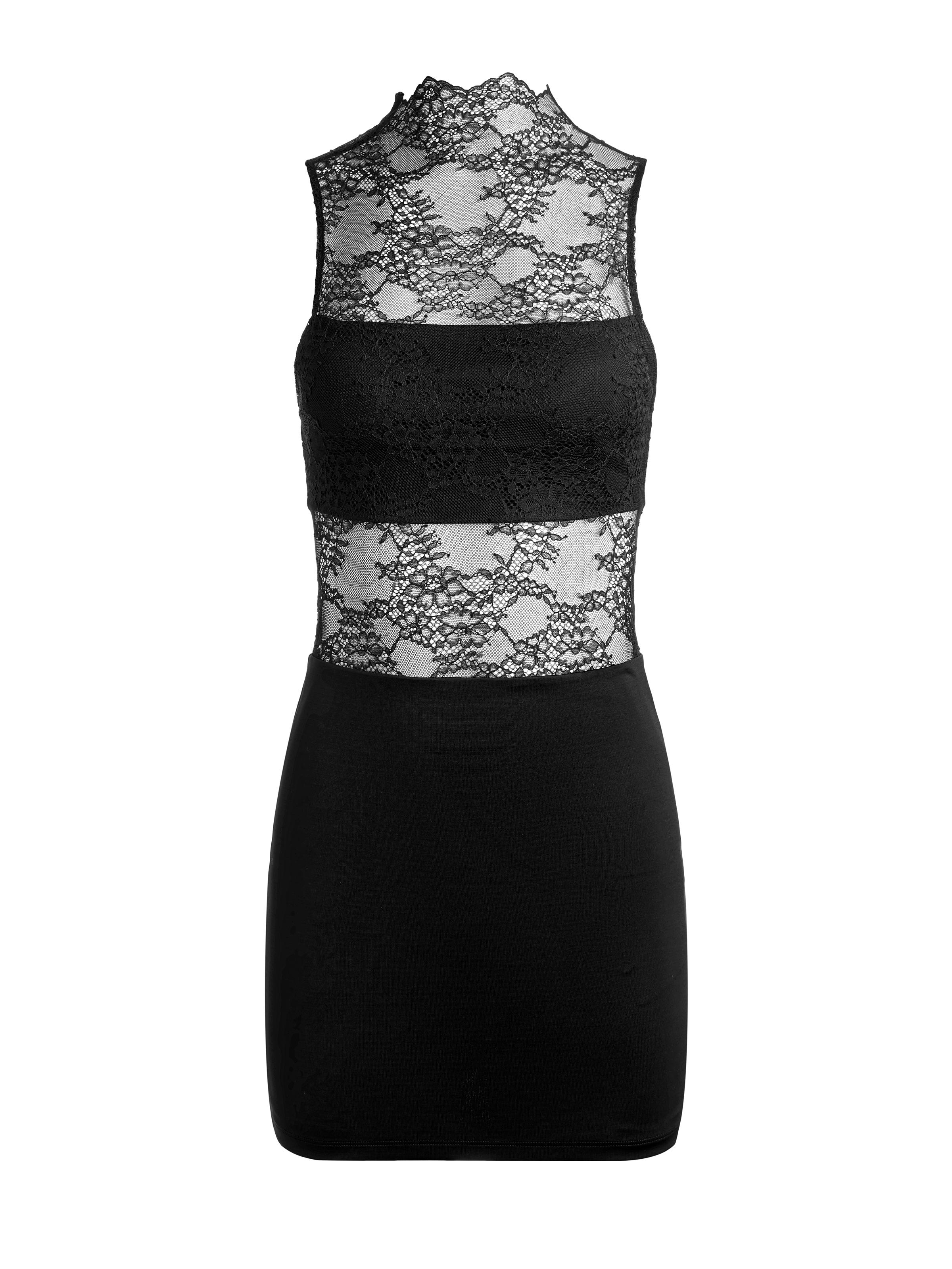 black tiered lace dress A Line One Shoulder Tiered Lace Black Short Homecoming Dress US2 / Black main image 1