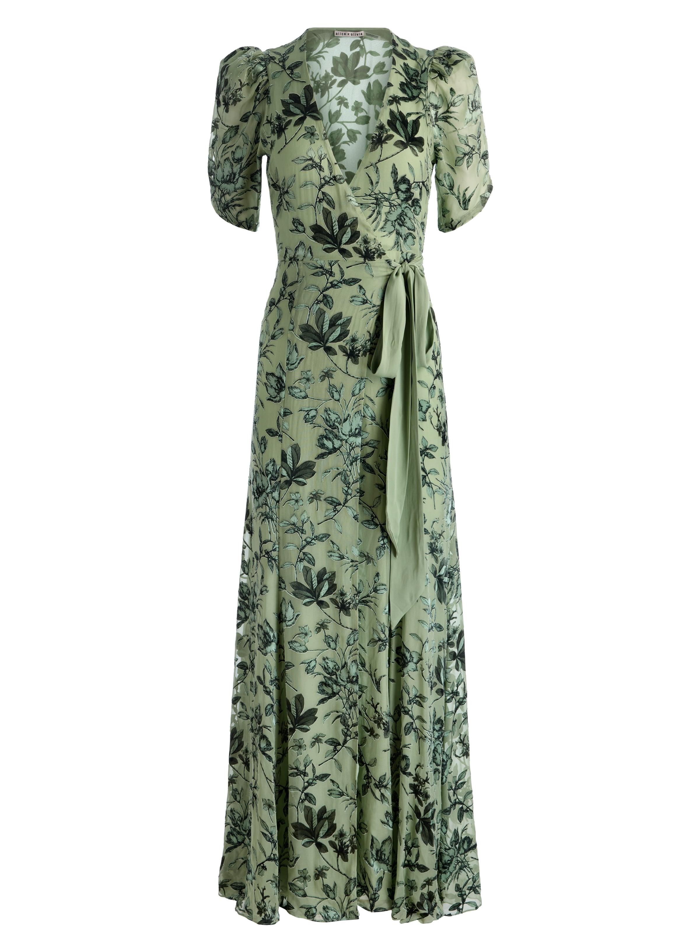 Alice + Olivia Tiana Maxi Dress in Green | Lyst