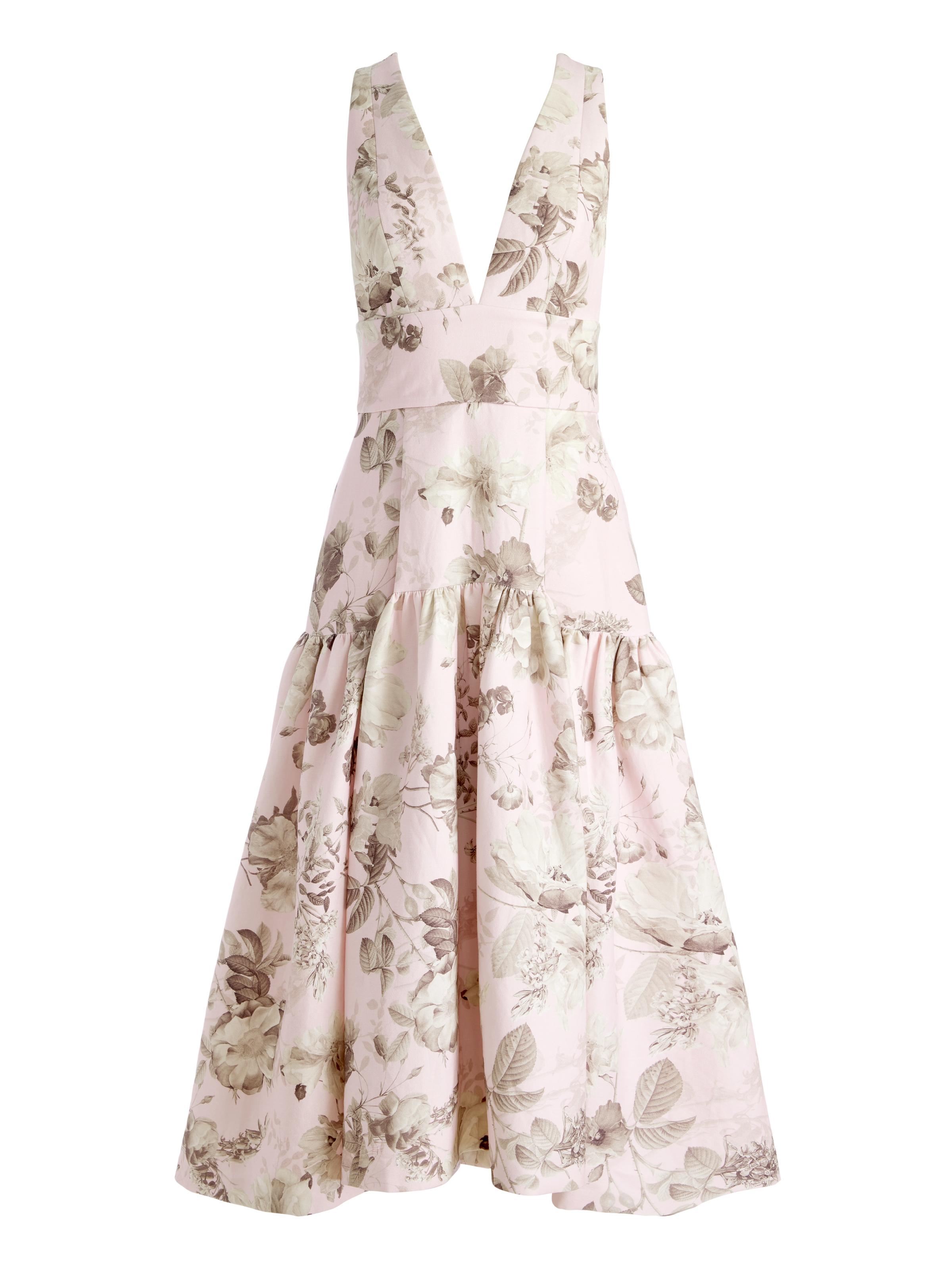 Alice + Olivia Lila Structured Midi Dress in Pink | Lyst