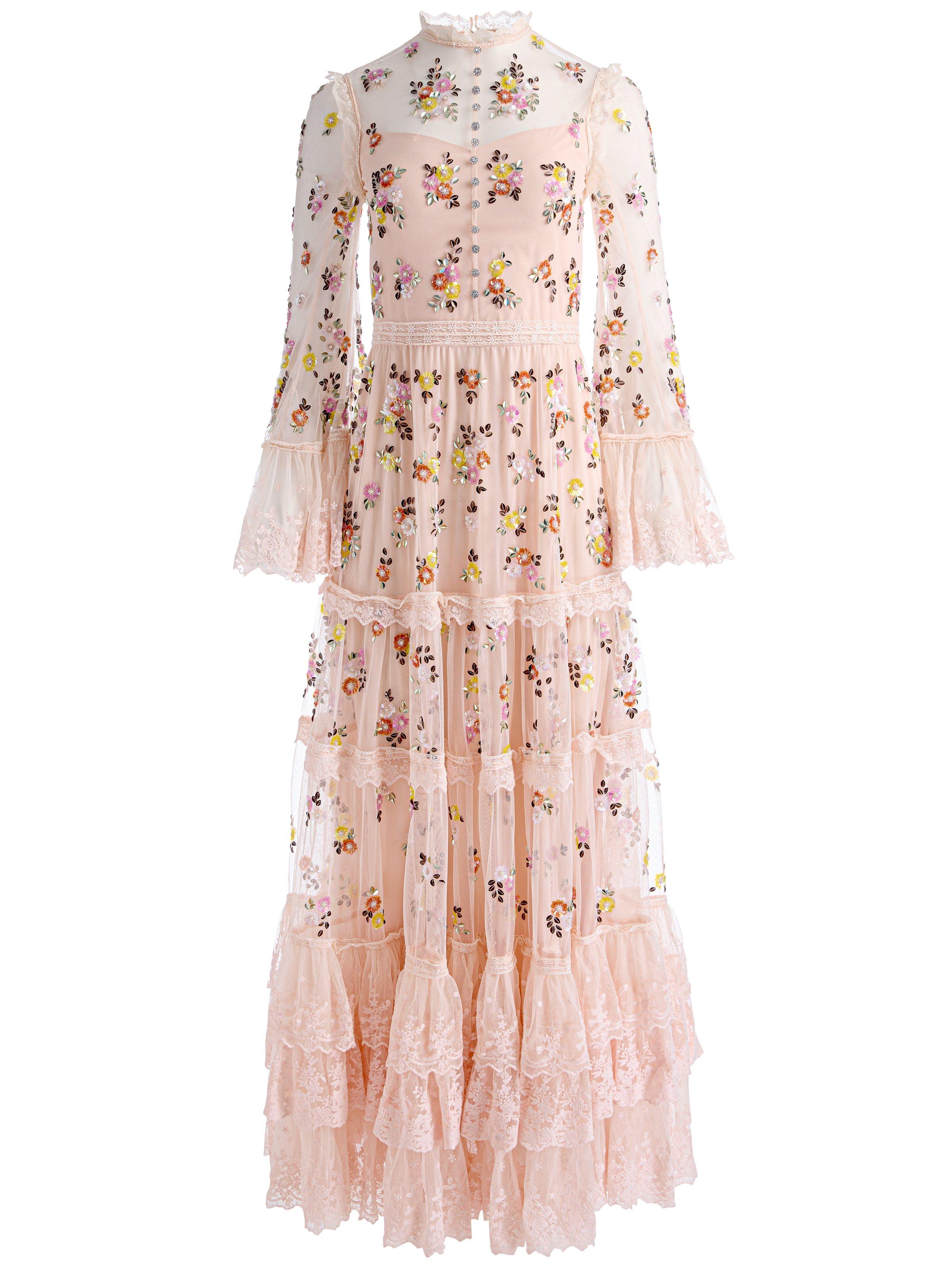 chinese dress ladies Alexandra- Sexy Long Stretchy Evening Lace Gown In Baby Pink – Twin By Tare  Isaac
