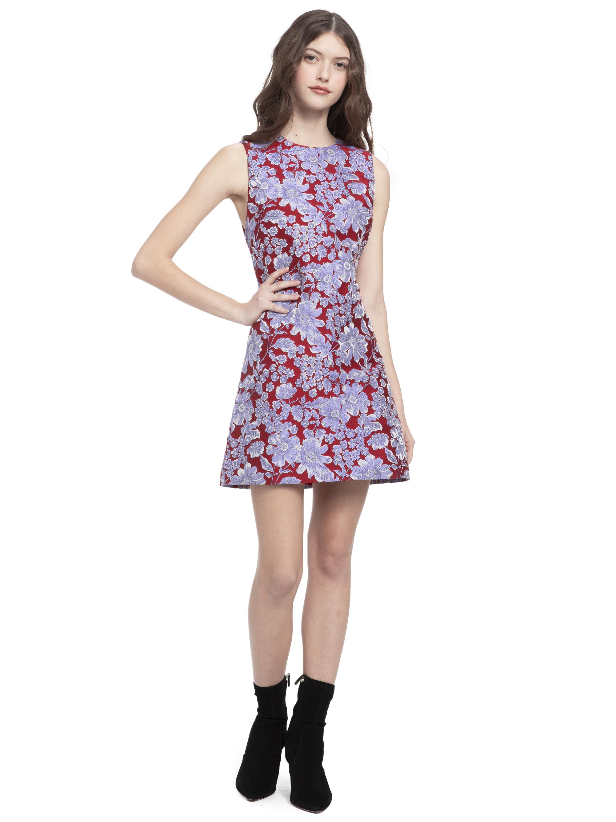 Alice + Olivia Coley Crew Neck Mini Dress in Purple Lyst