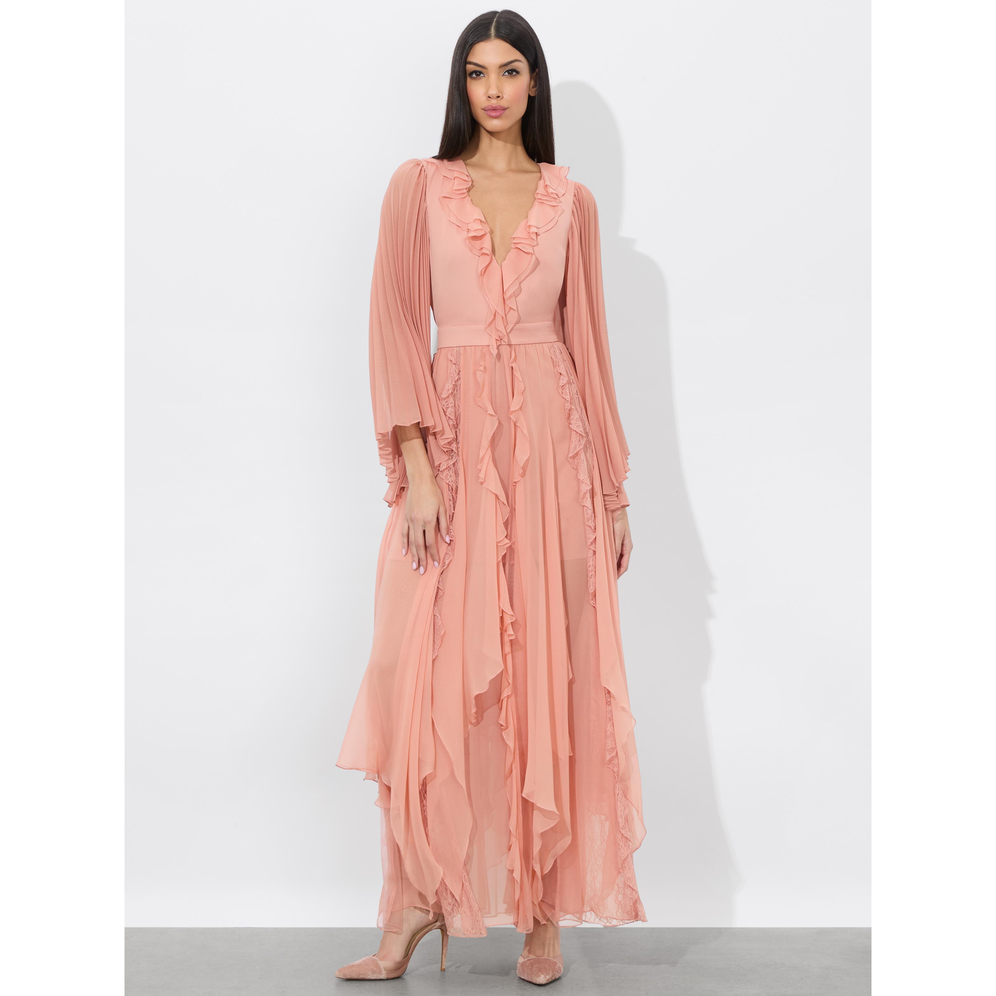 day sunburst sleeve maxi dress Alice + Olivia Day Sunburst Sleeve Maxi Dress in Blue
