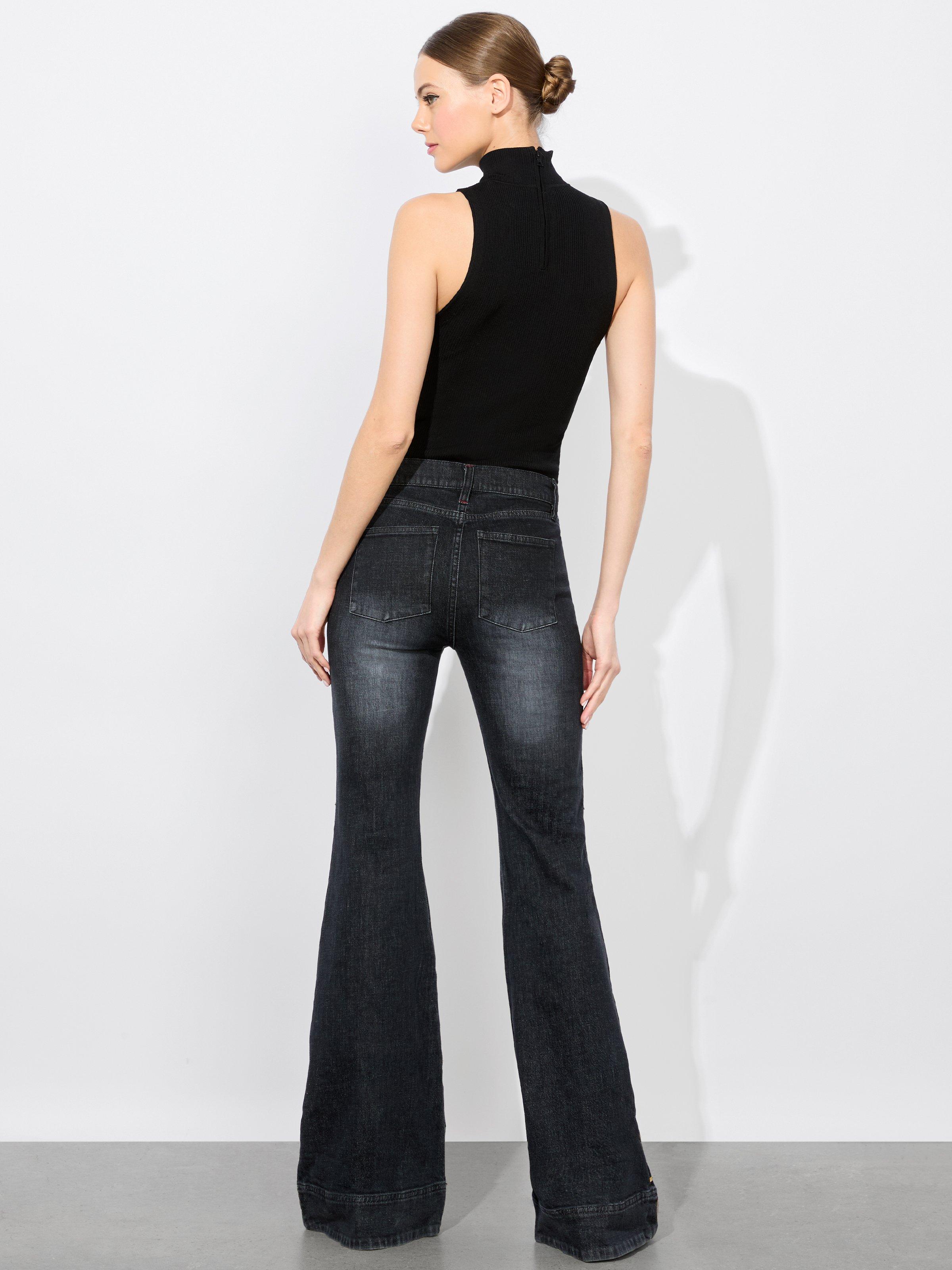 Alice + Olivia Sb Embellished Bell Jean in Blue | Lyst