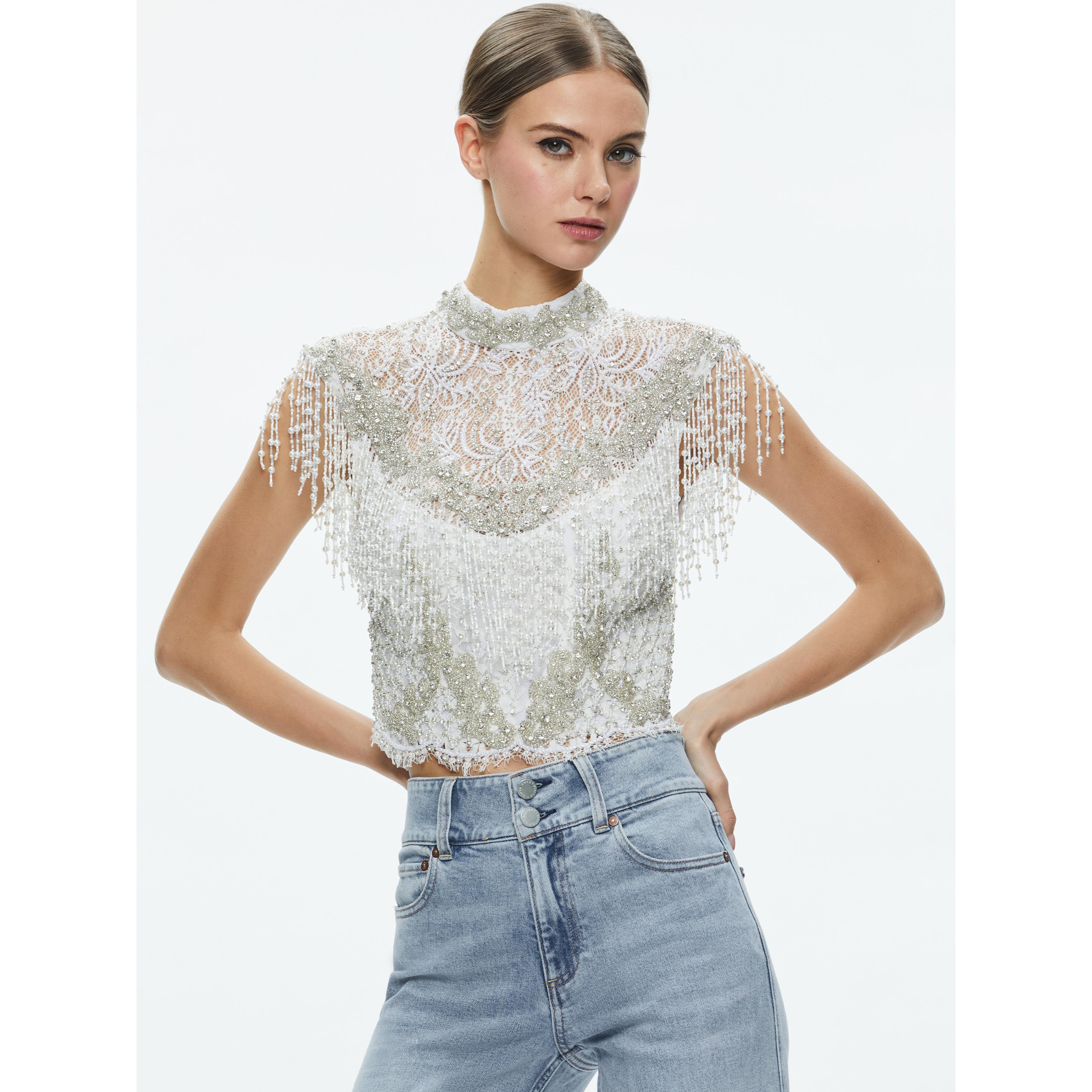 新品 Alice+Olivia シルク アシンメトリートップス
