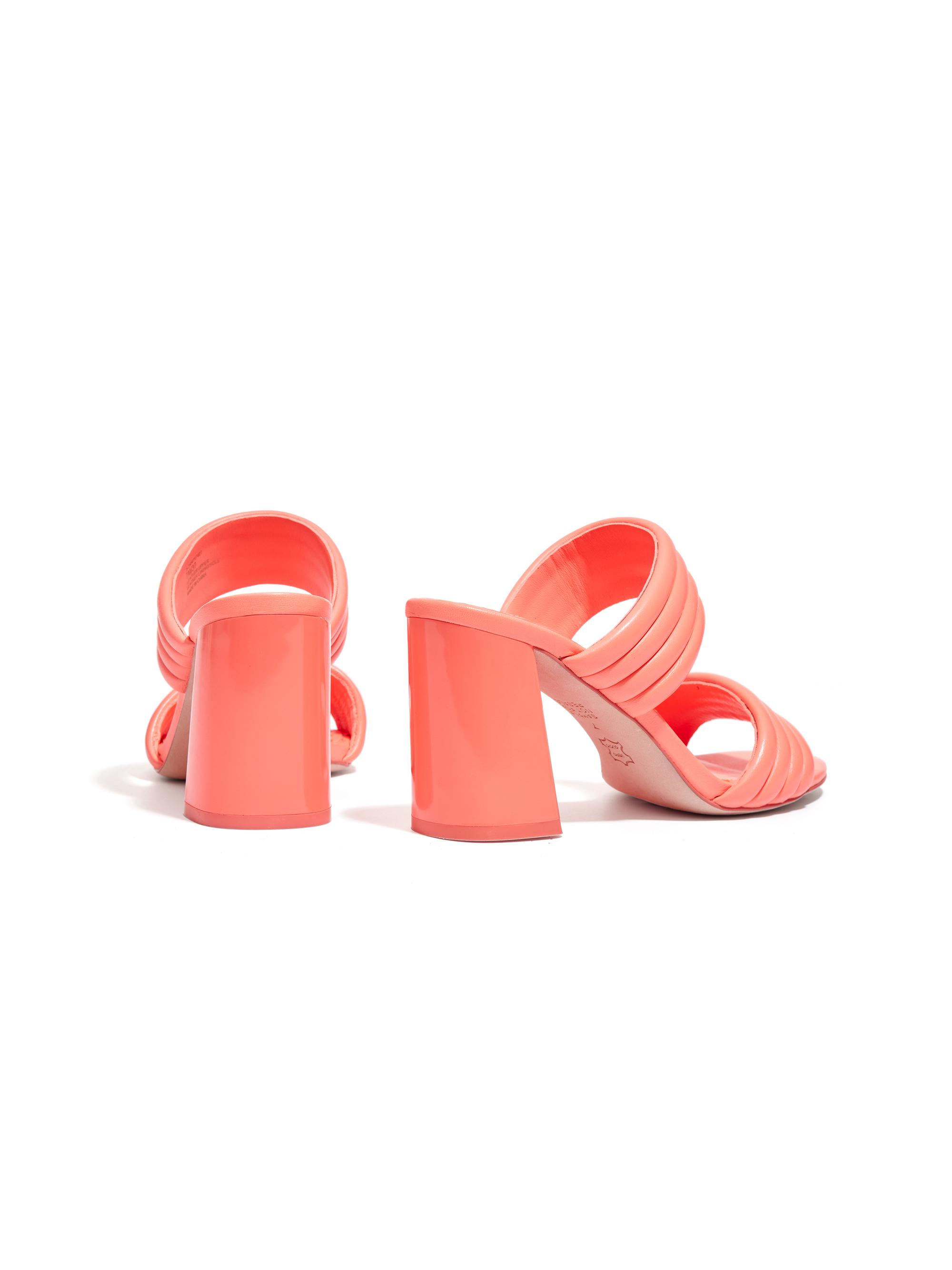 Alice + Olivia Leather Lori Neon Block Heel in Neon Peach (Pink) - Lyst