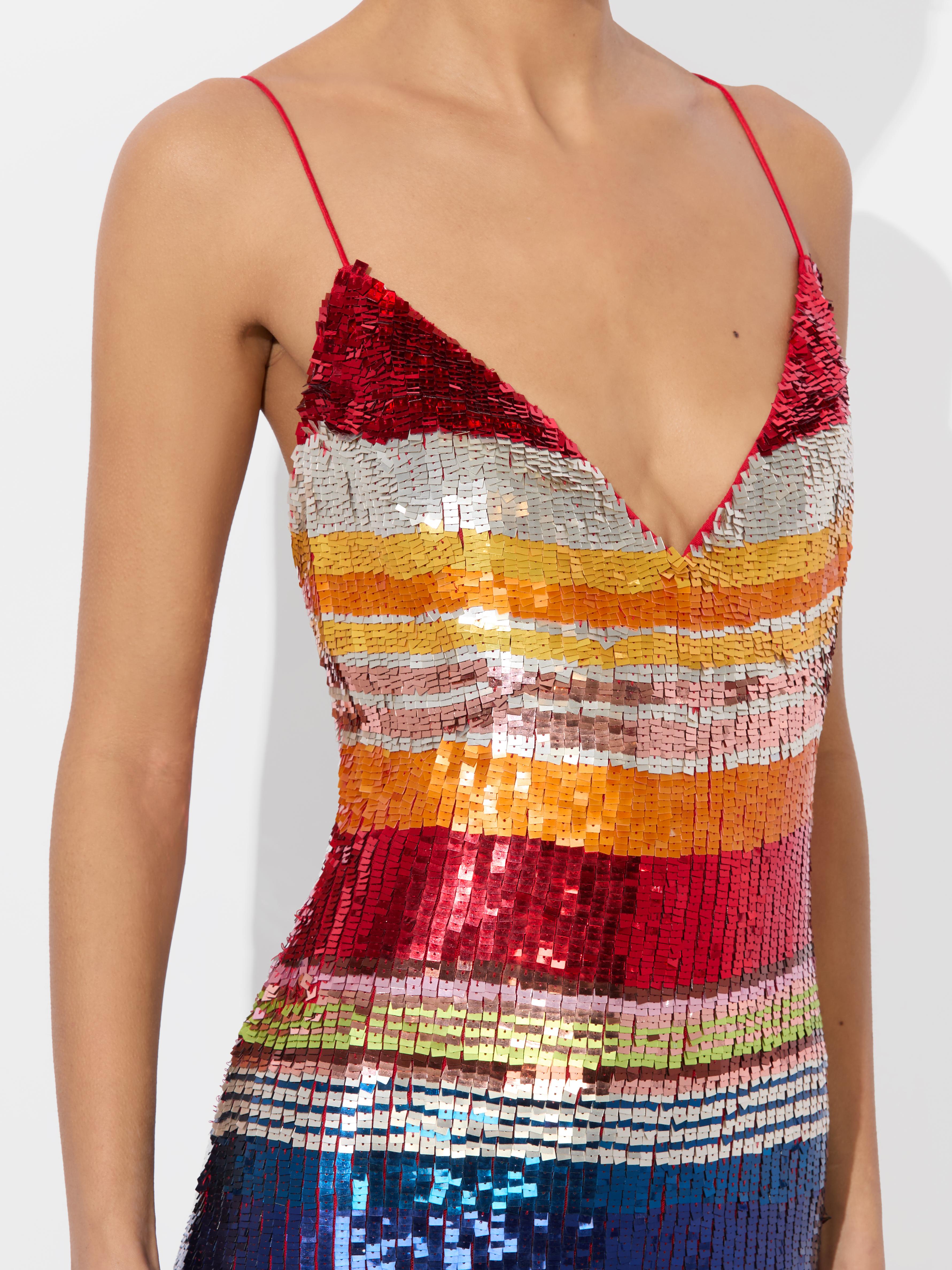 alice and olivia striped sequin dress MAILYNN SEQUIN MINI DRESS in STRIPE MULTI