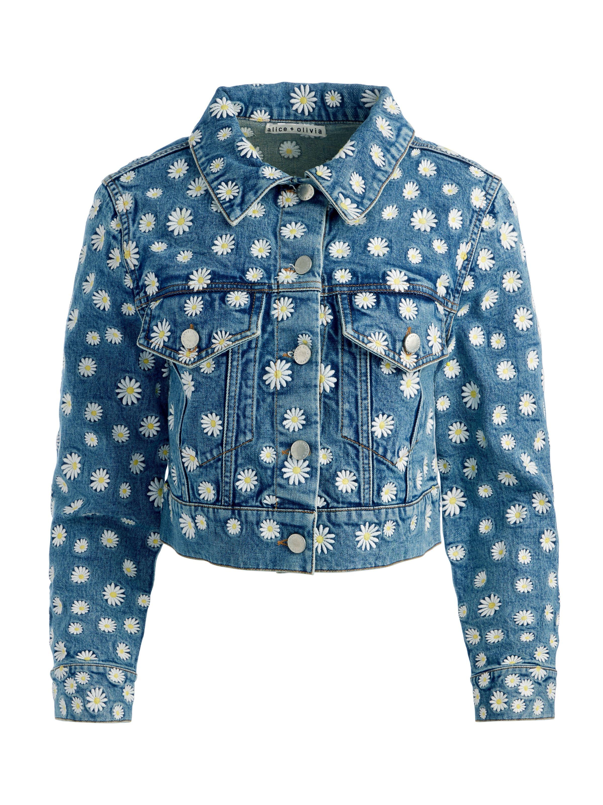 ジャケット ALICE + OLIVIA Nelson Flower Denim Jacket (ia Floral) Alice & Olivia - Georgia Floral Nelson Denim Jacket