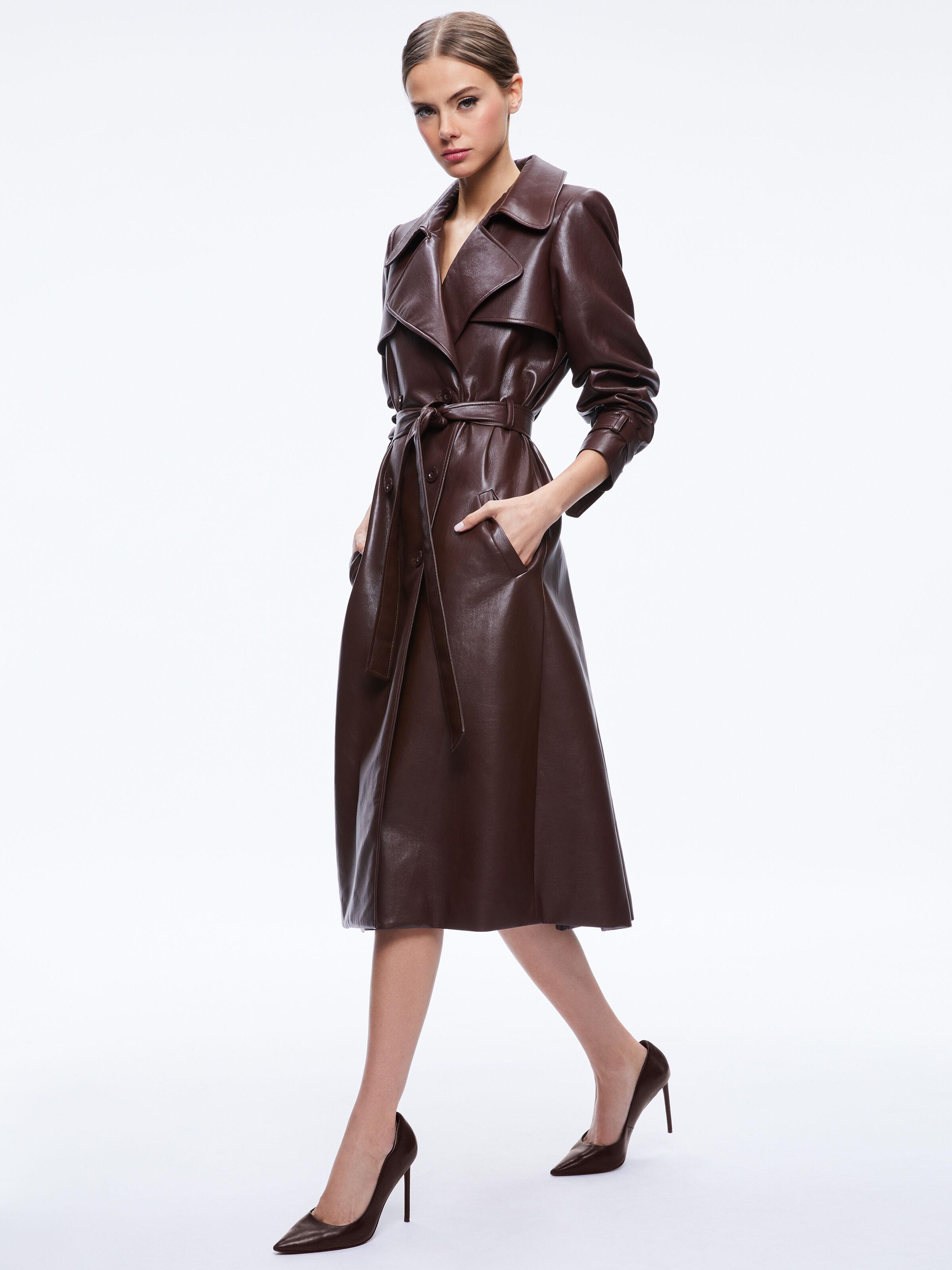 Shop Alice + Olivia Nevada Vegan Leather Trench Coat