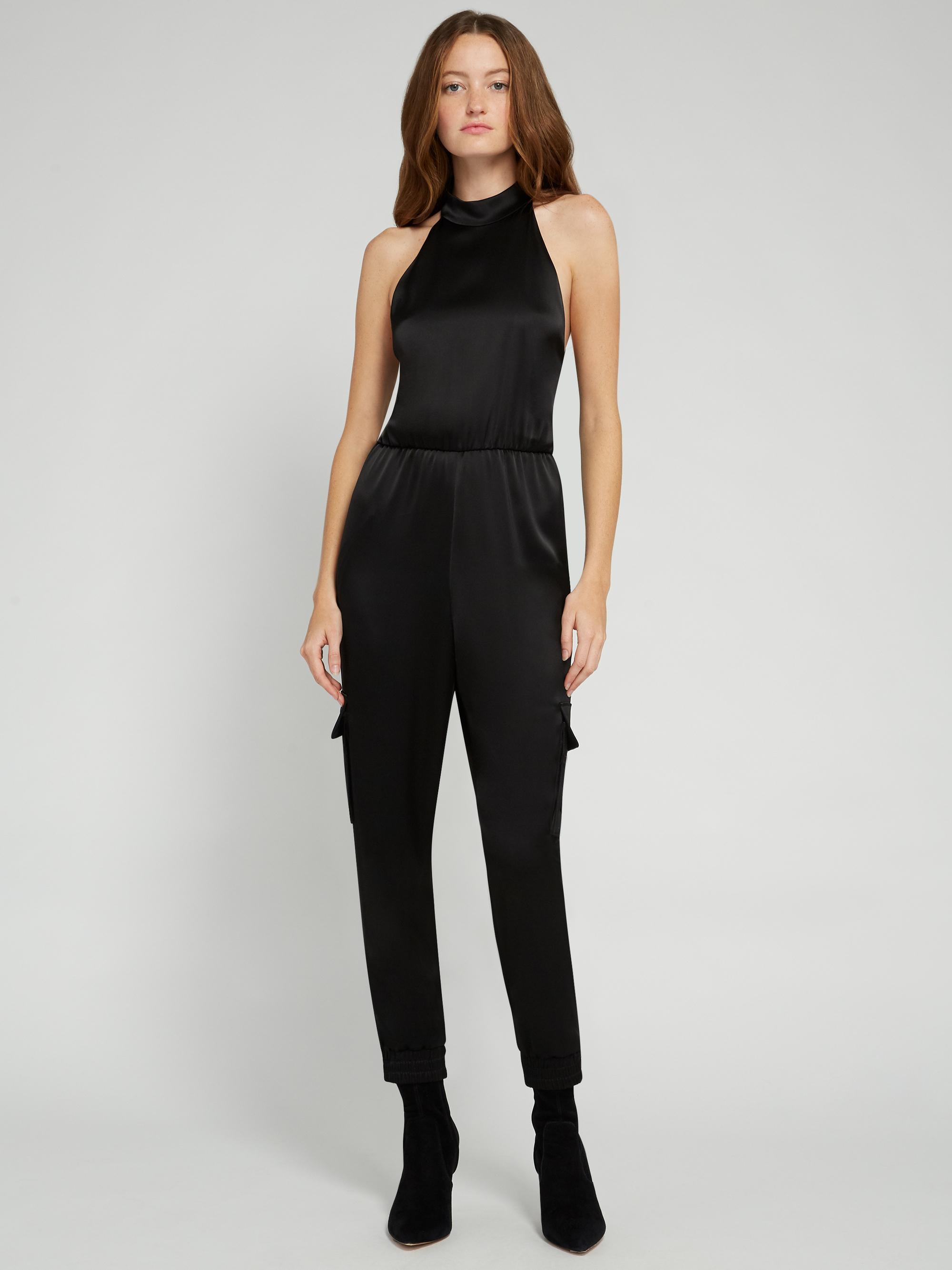 black cargo jumpsuit