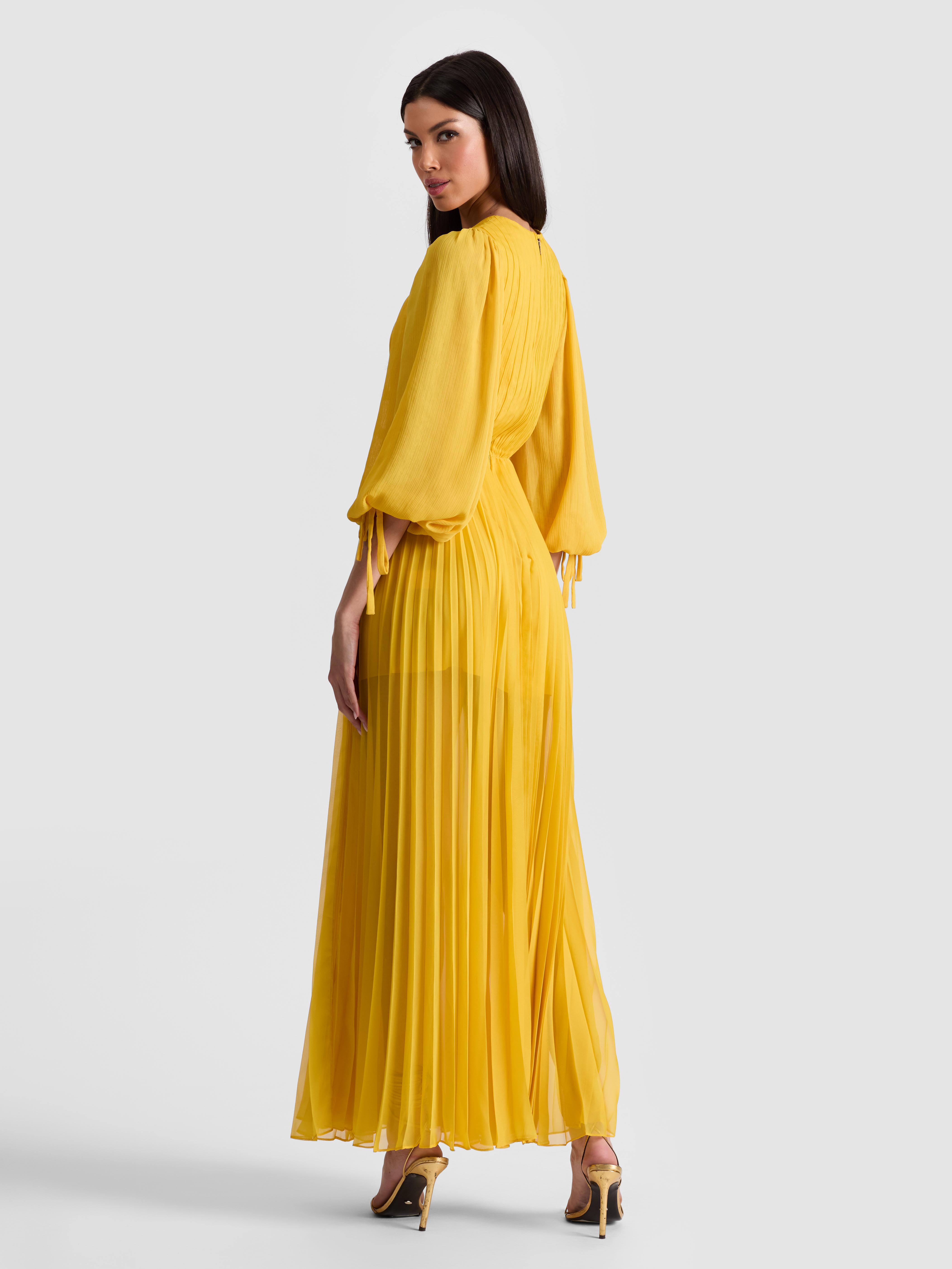 Alice + Olivia Nya Maxi Dress in Yellow | Lyst