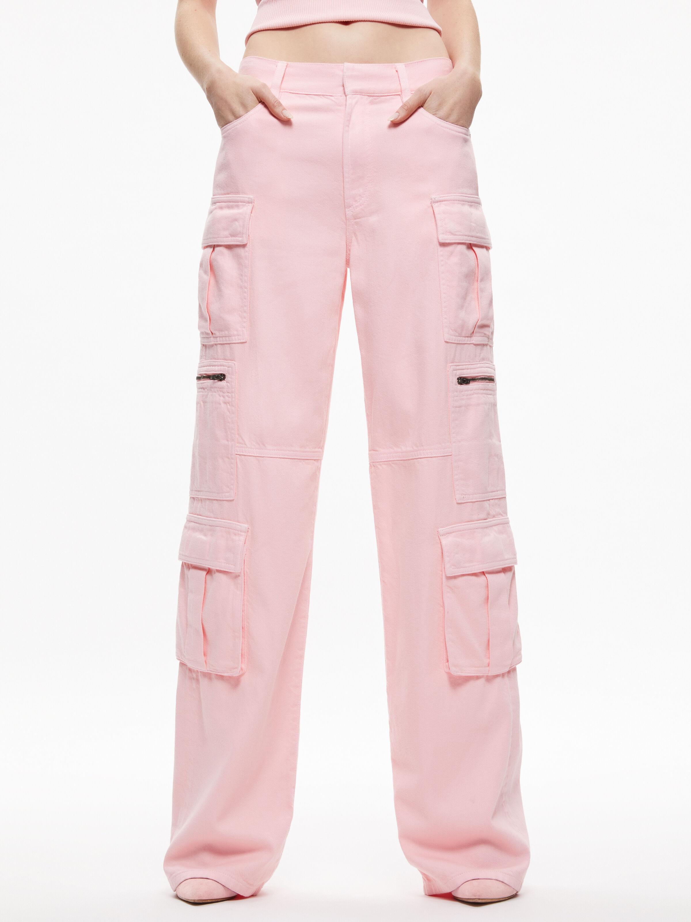 Alice + Olivia Cay BAGGY Cargo Jeans in Pink | Lyst