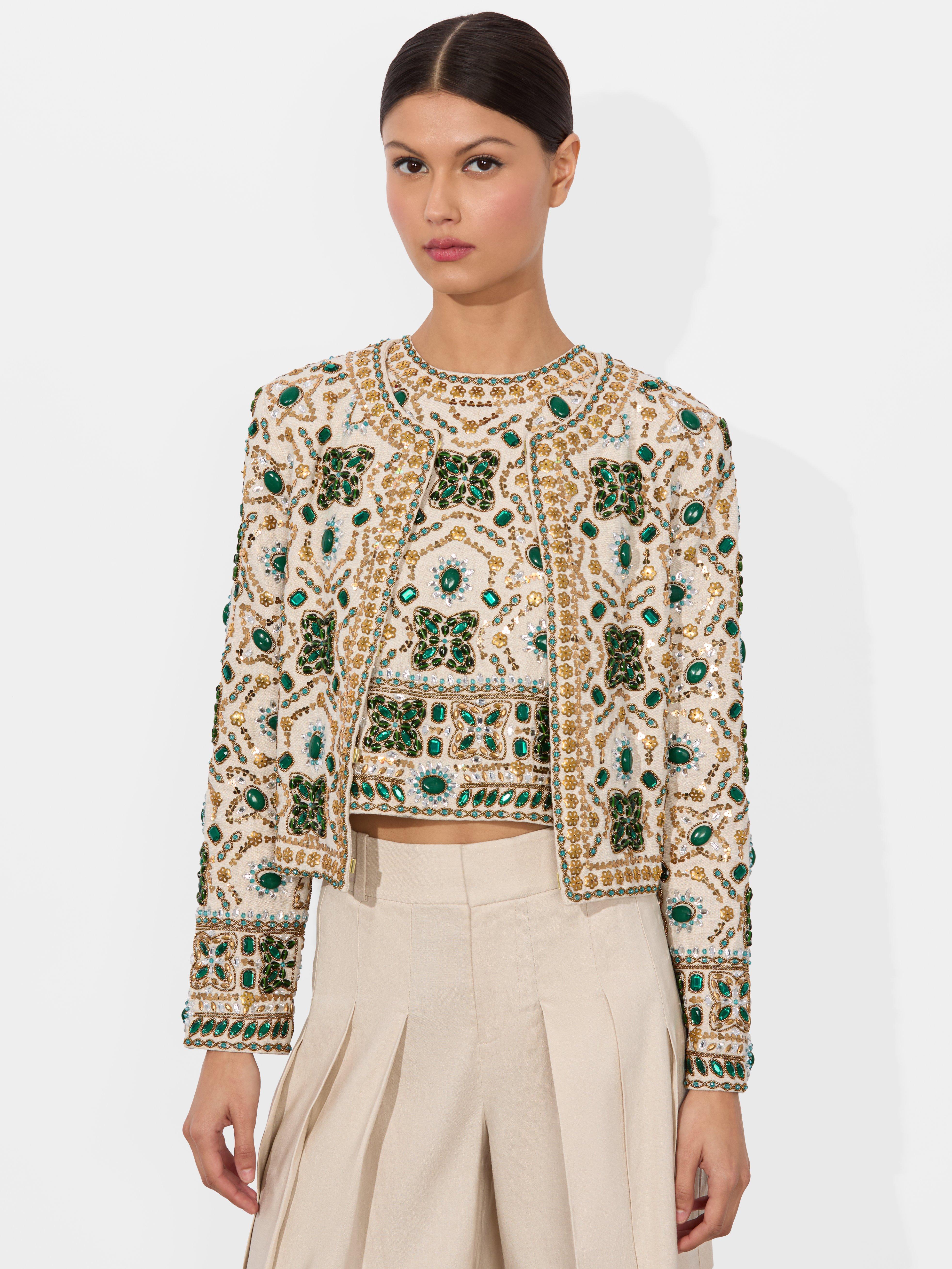 2/28迄※alice + olivia ミリタリージャケット XS 美品 Alice + Olivia Landon Metallic Tweed Box Jacket | Saks Fifth