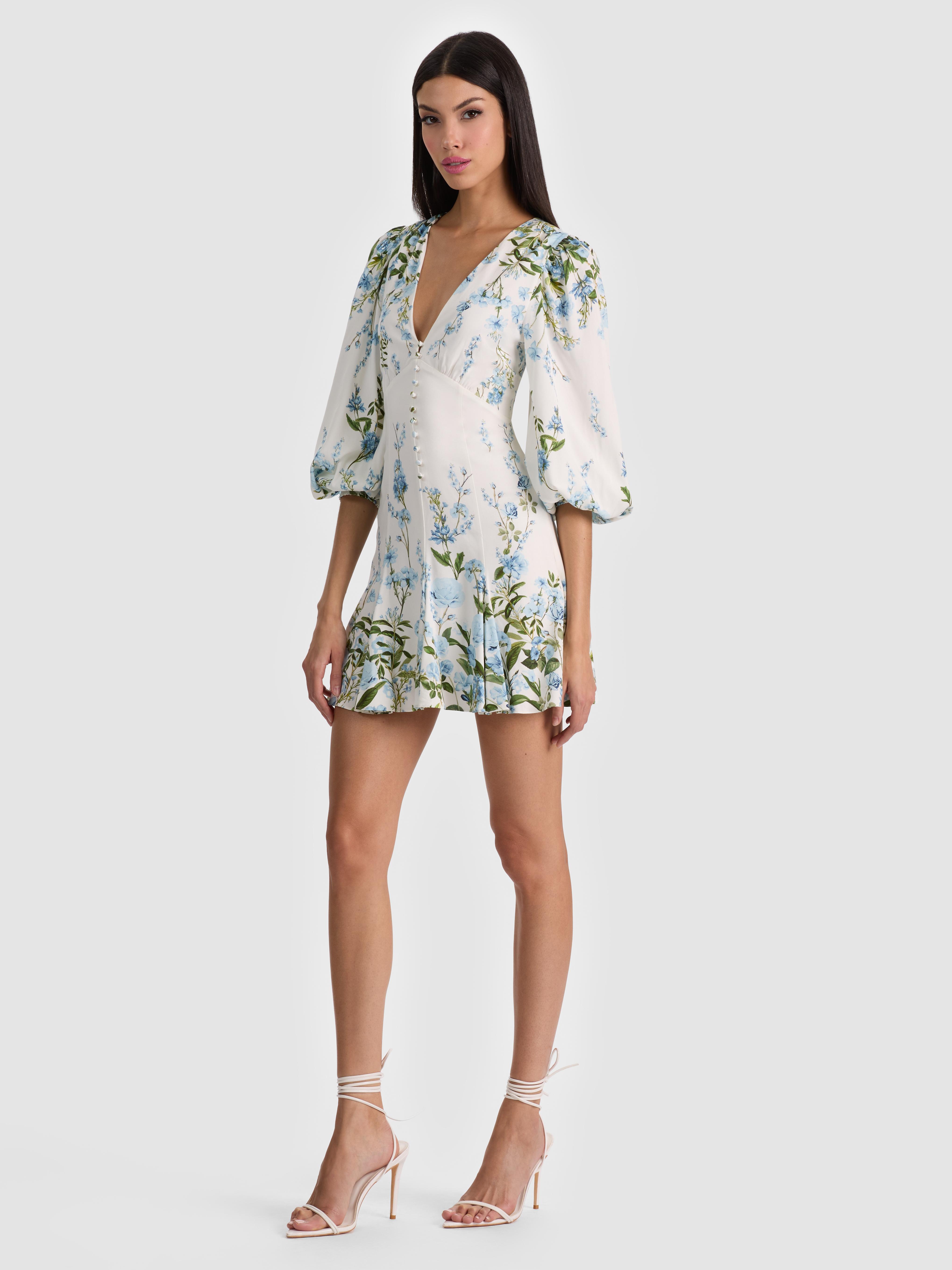 Mini Robe Alice + Olivia Kiro - Imprimé Floral, Col V, Taille 4, Neuve Sans étiquette