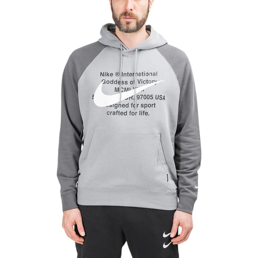 Nike Cotton Swoosh Pullover Hoodie in Particle Grey/White (Gray) for Men -  Lyst