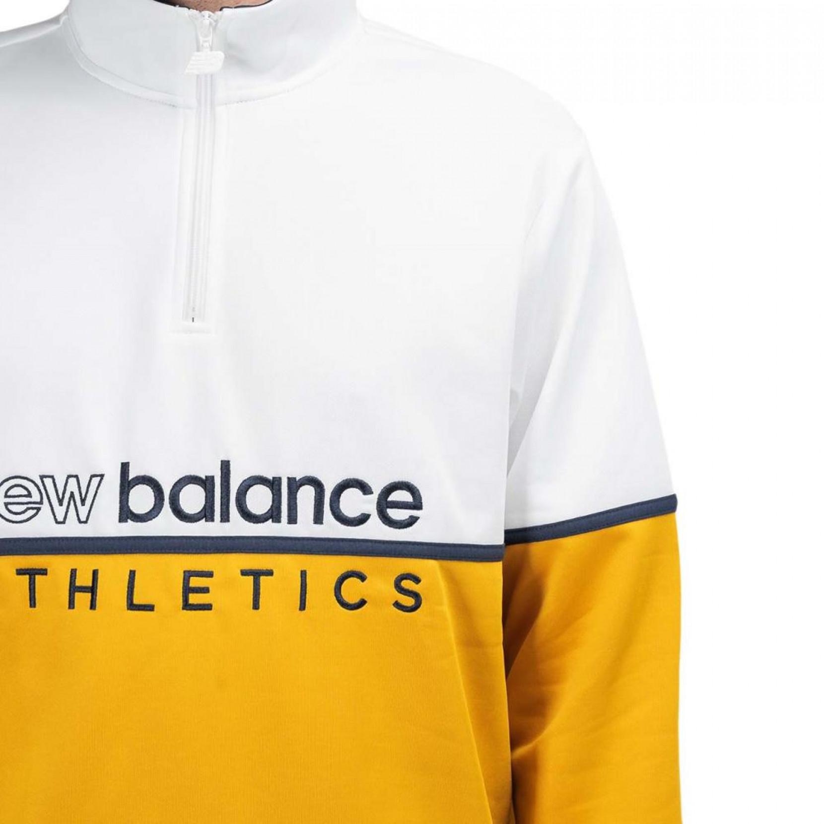 New Balance Cotton Nb Athletics Track 1/4 Zip in White for Men - Lyst
