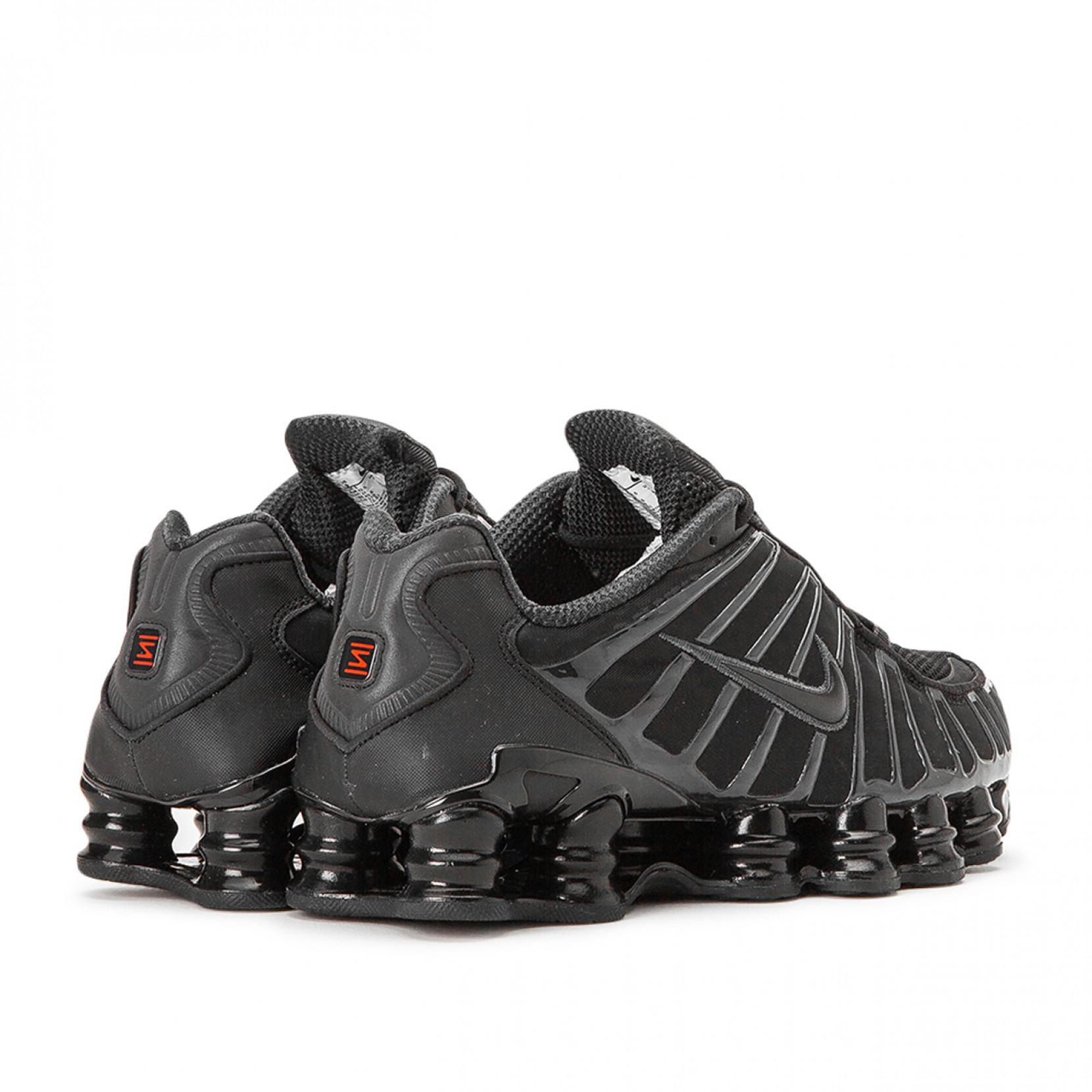 black leather nike shox