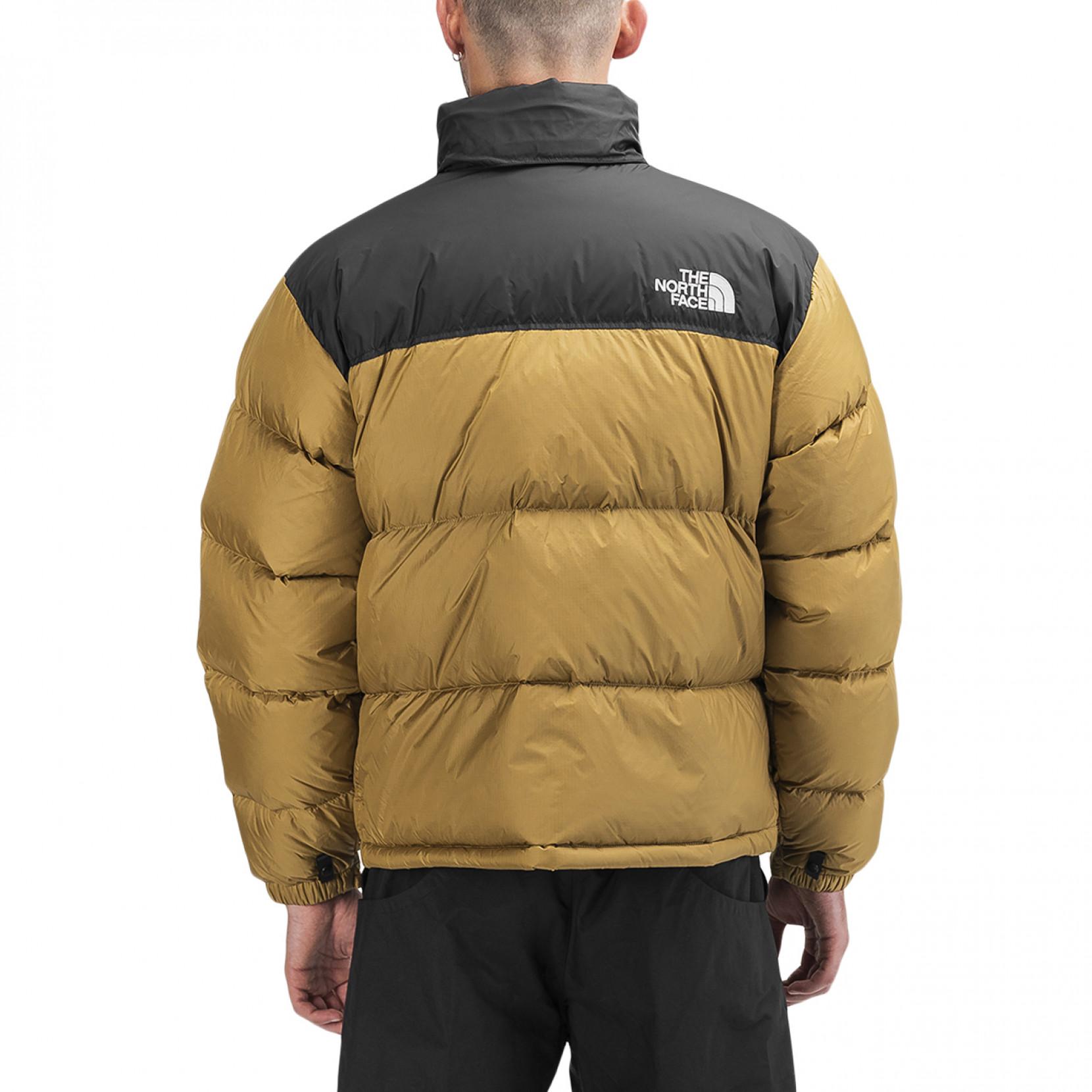 brown north face puffer jacket
