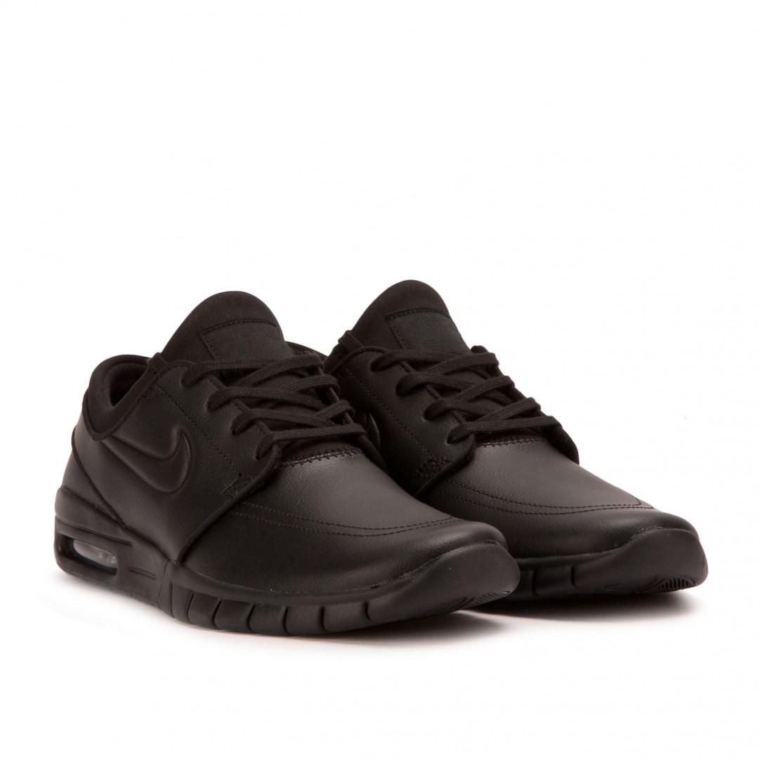 Nike Stefan Janoski Max Leather in Black for Men | Lyst