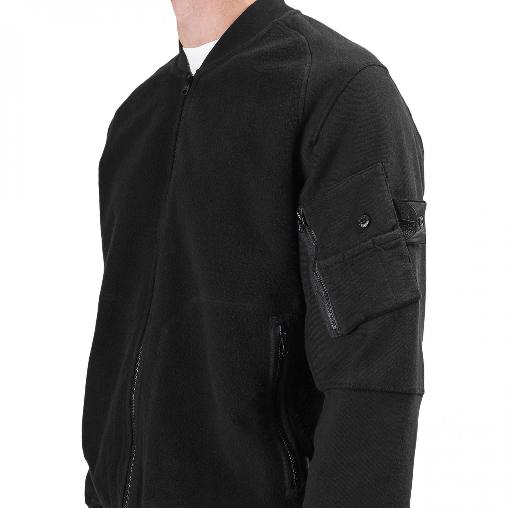 Stone Island Shadow Project Fleece Bomber Jacket in Black for Men - Lyst