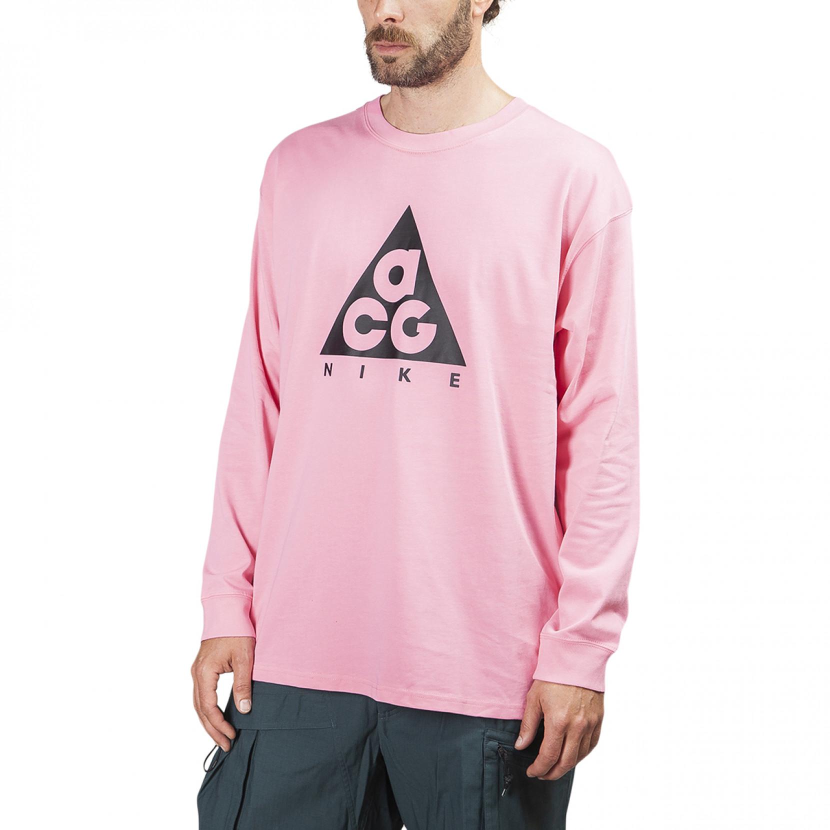 Nike Cotton Acg Long-sleeve T-shirt in Pink/Black (Pink) for Men - Lyst