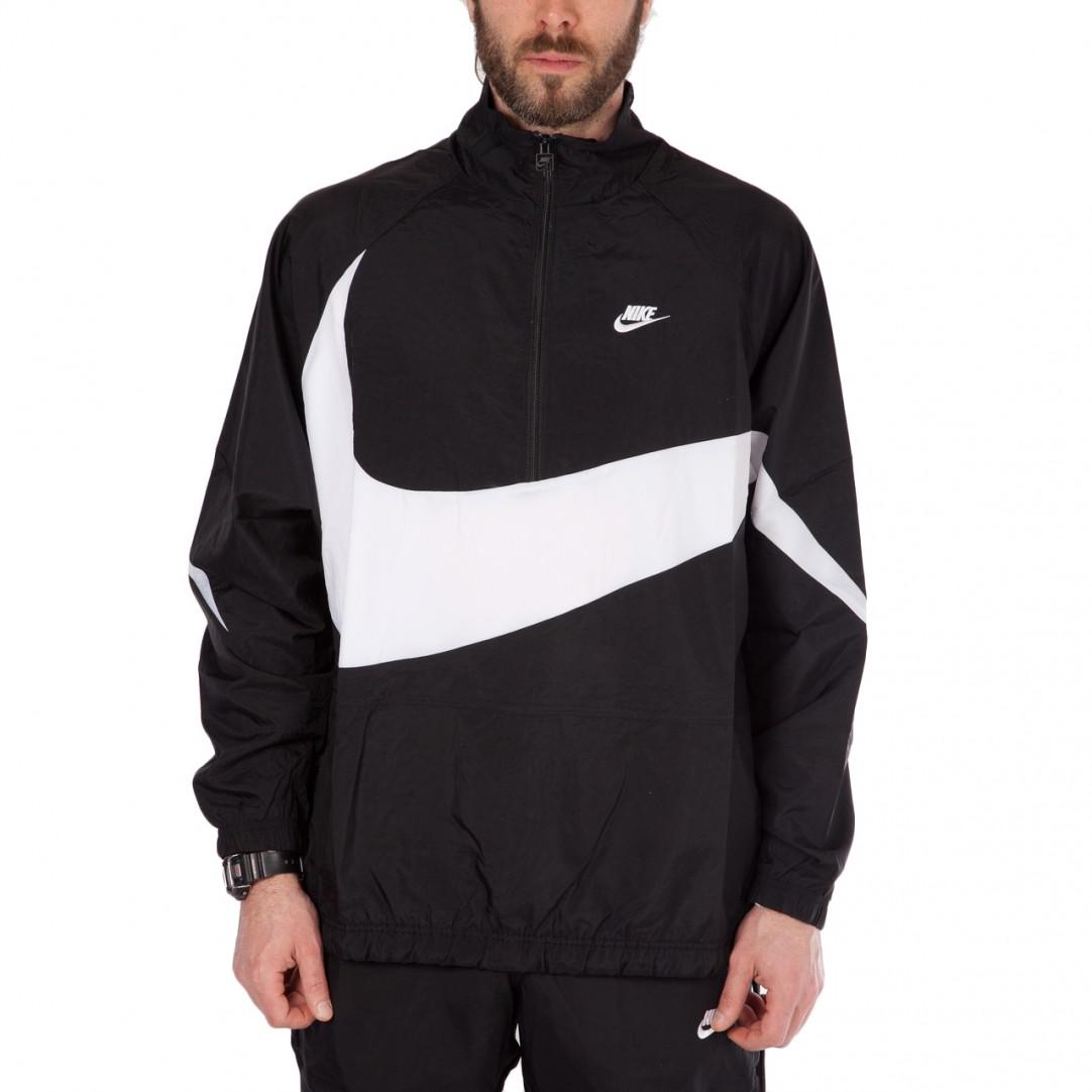 nike swoosh woven half zip jacket