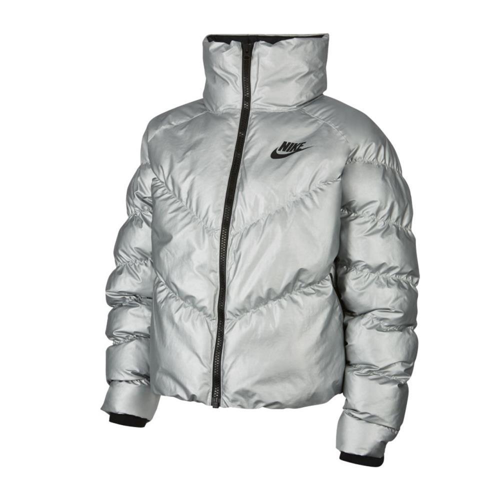 metallic silver nike jacket