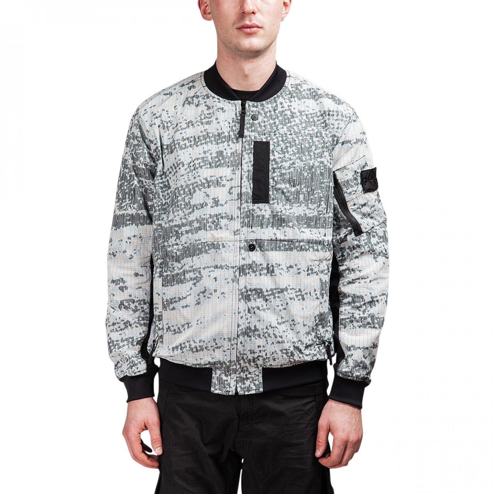 Stone Island Shadow Project Synthetic Printed Zip Up Bomber Jacket in ...