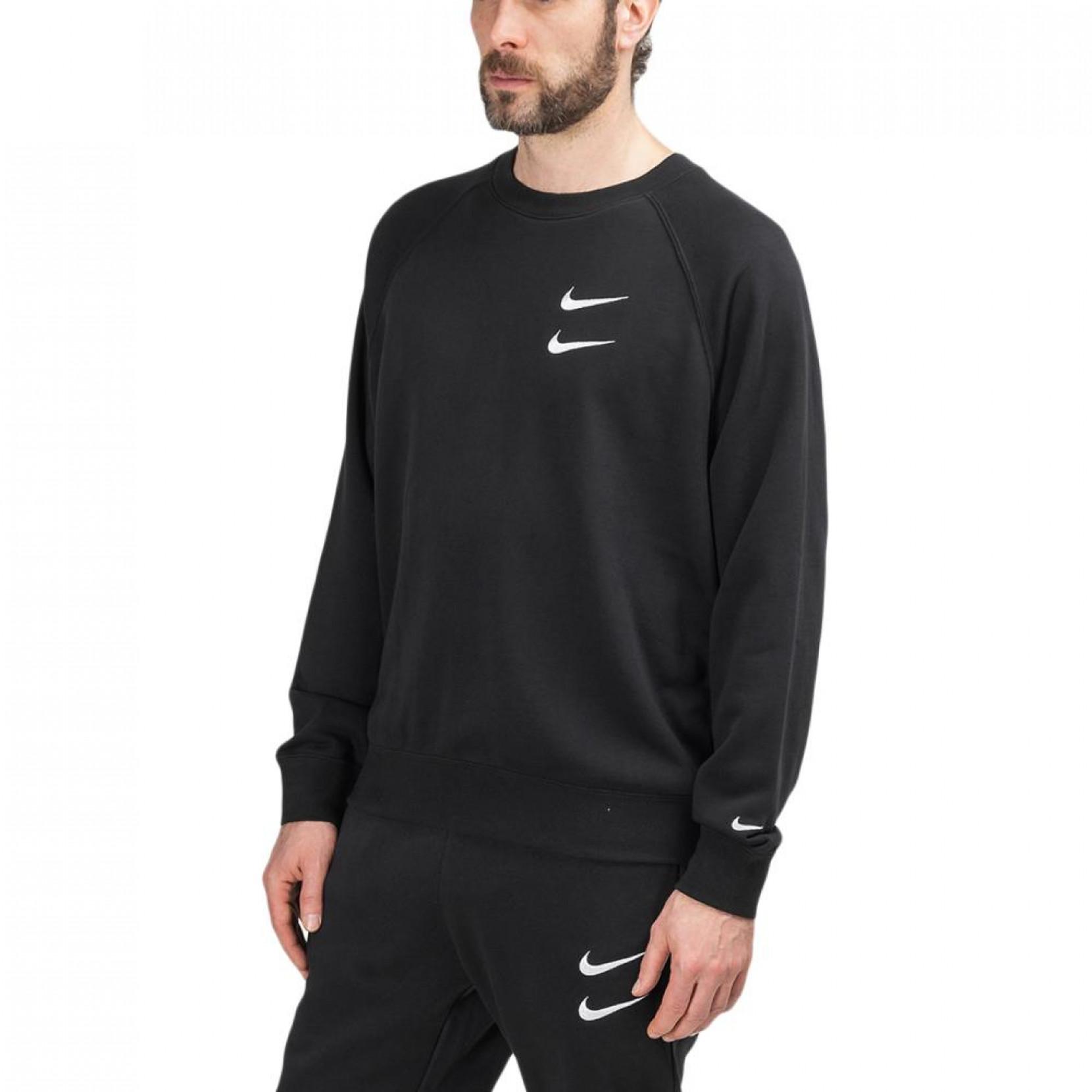 black nike swoosh crewneck
