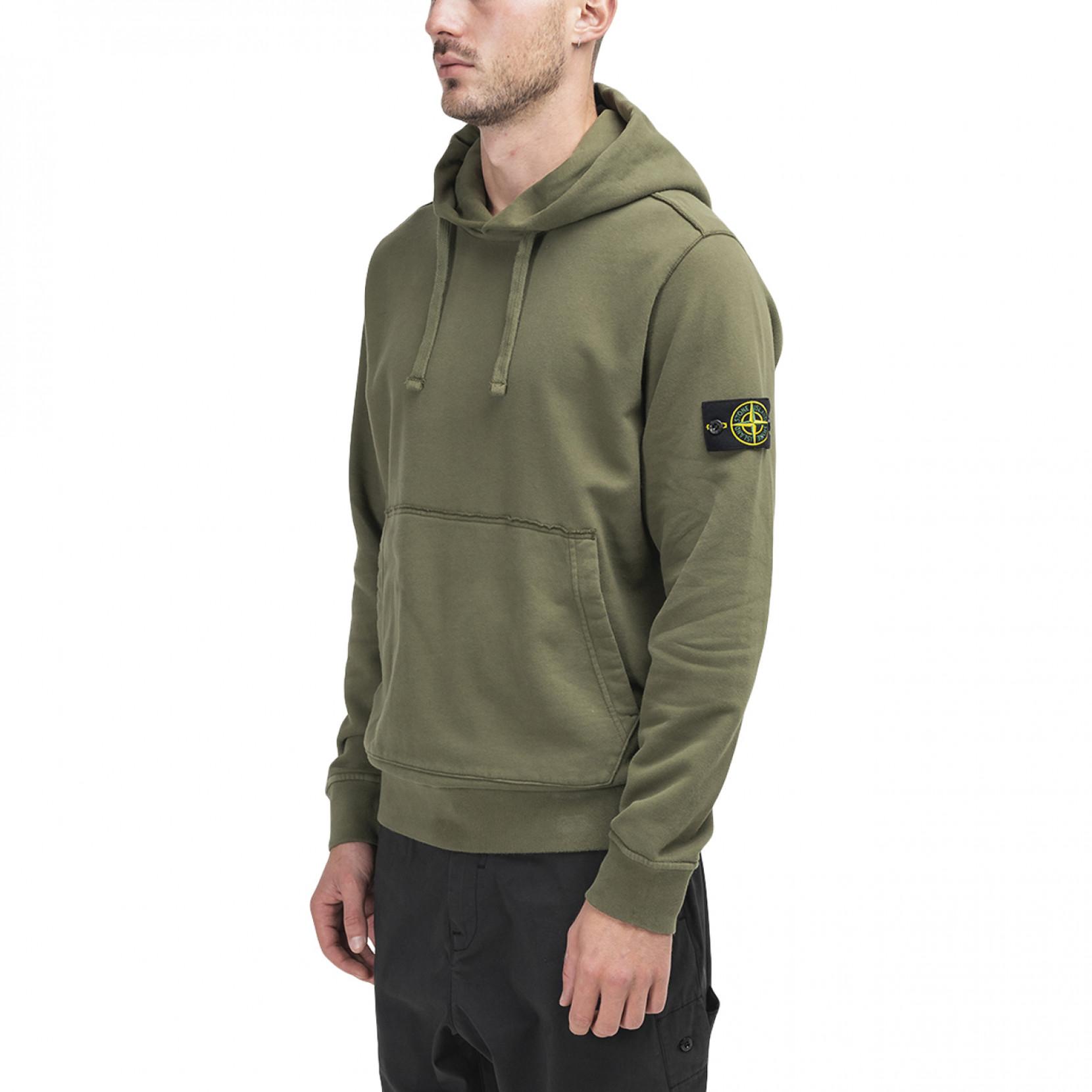 Stone Island Cotton Compass Badge Hoodie in Olive (Green) for Men ...