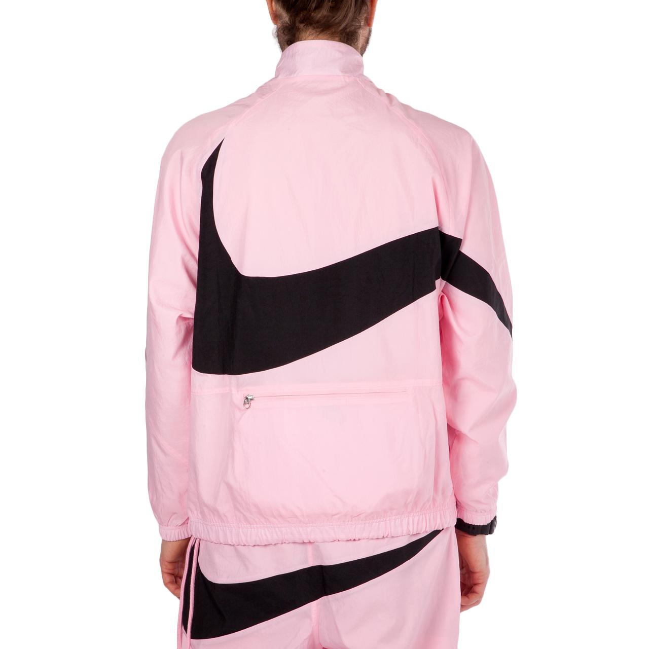 nike nsw swoosh woven half zip jacket pink