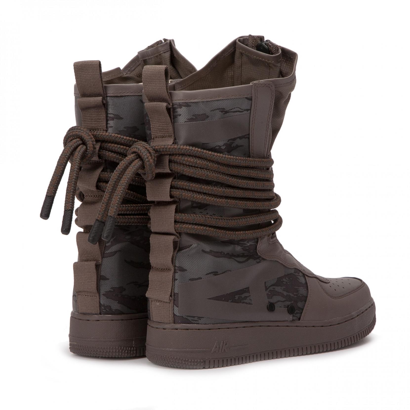 Nike Leather Air Force 1 Boots in Brown 