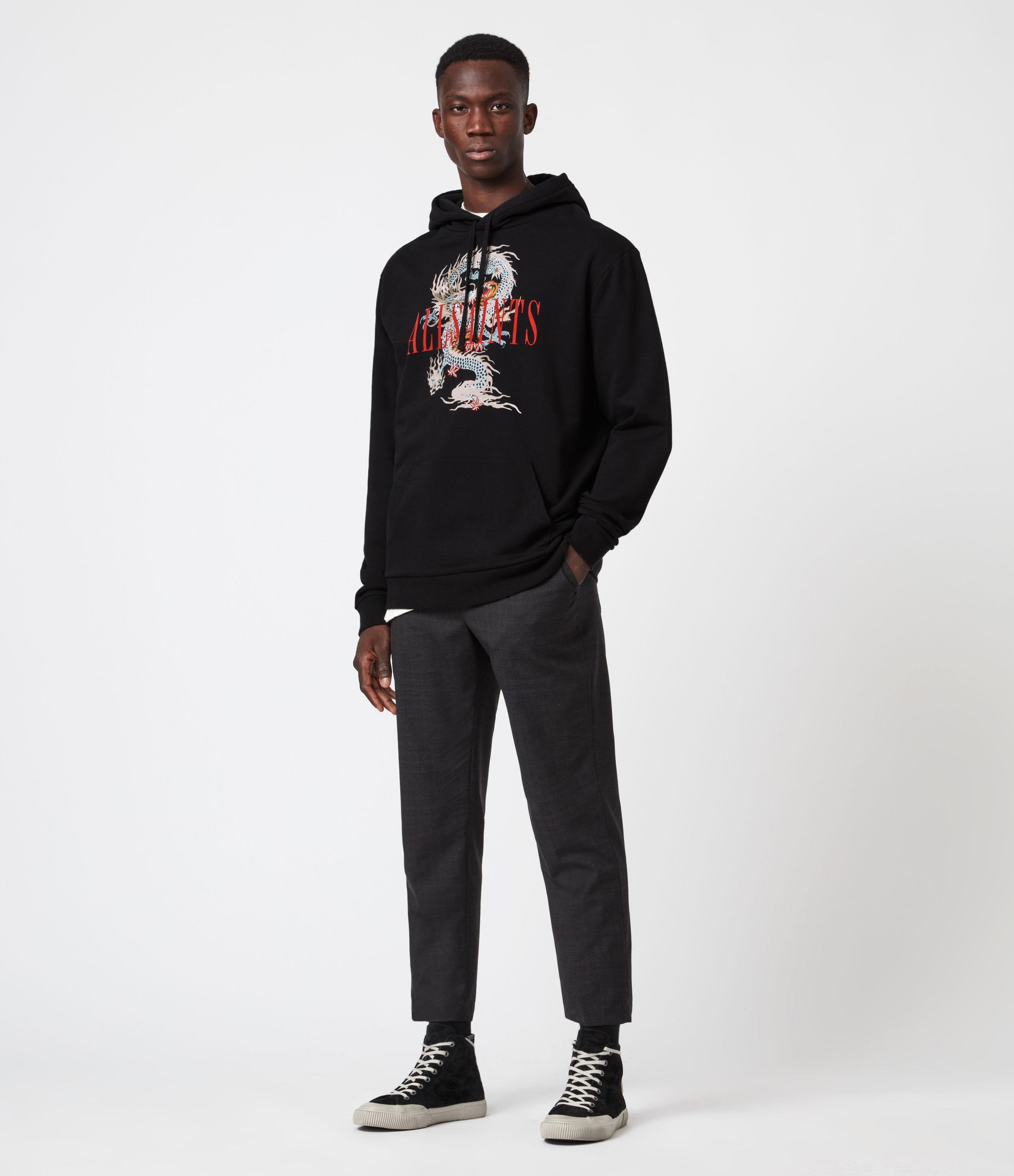 AllSaints Dna Pullover Hoodie in Black for Men Lyst UK
