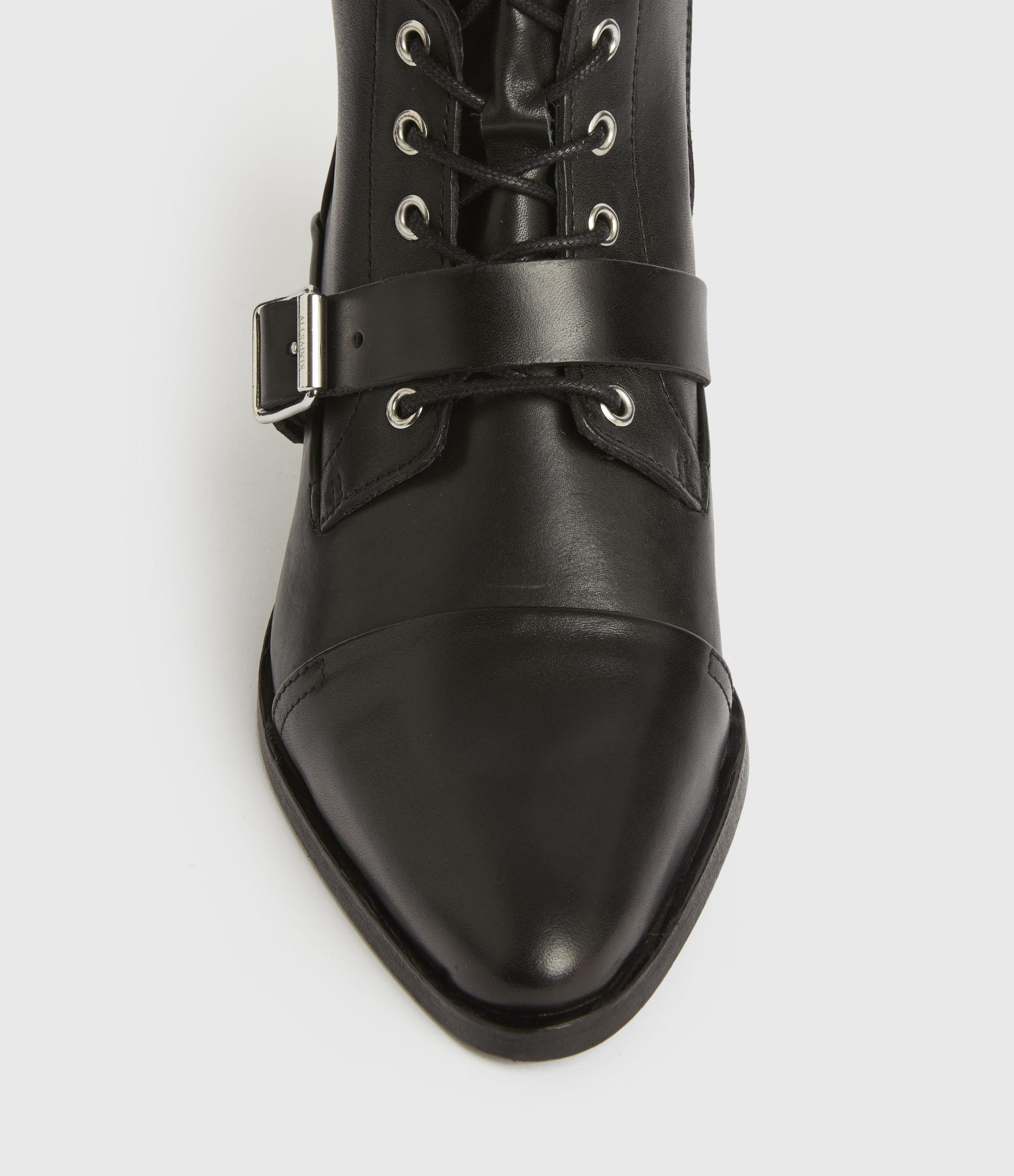 AllSaints Calf Katy Stacked Heel Boots 