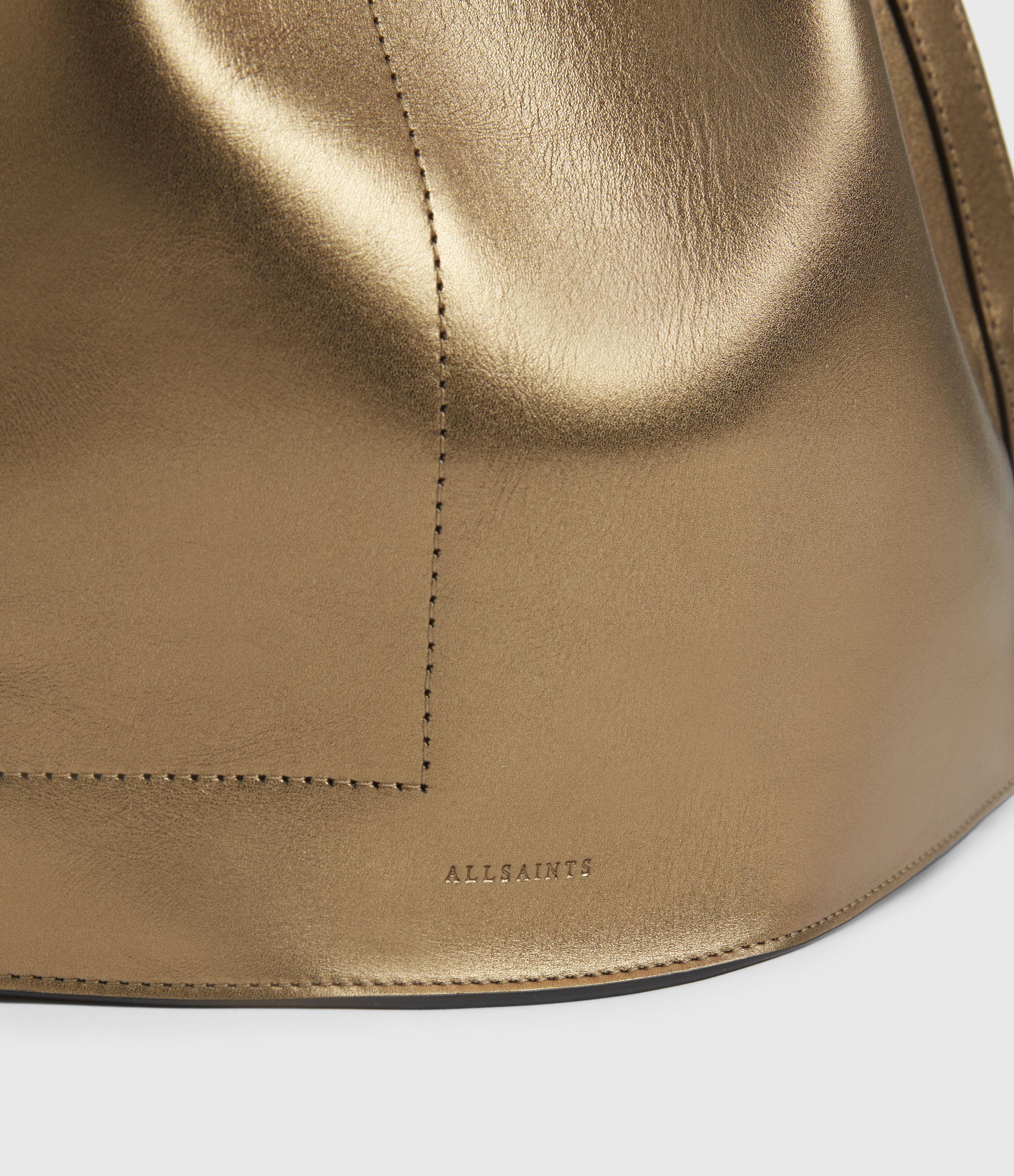 AllSaints Lear Leather Backpack in Gold 