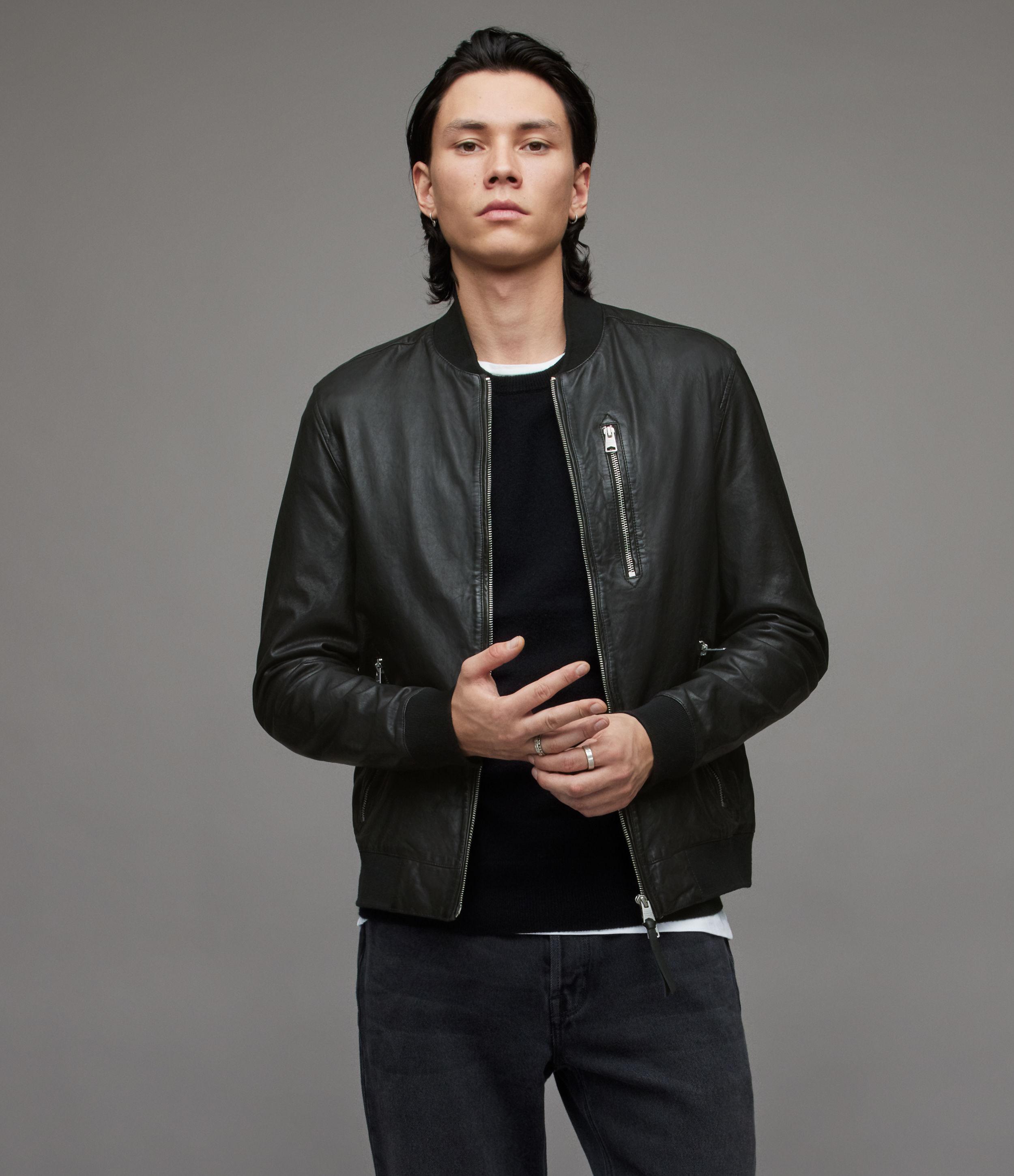 all saints bomber leather jacket