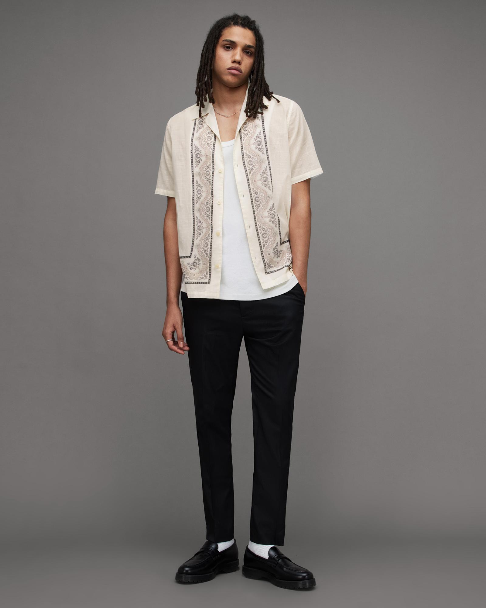 AllSaints Frontiere Bandana Print Short Sleeve Shirt for Men | Lyst