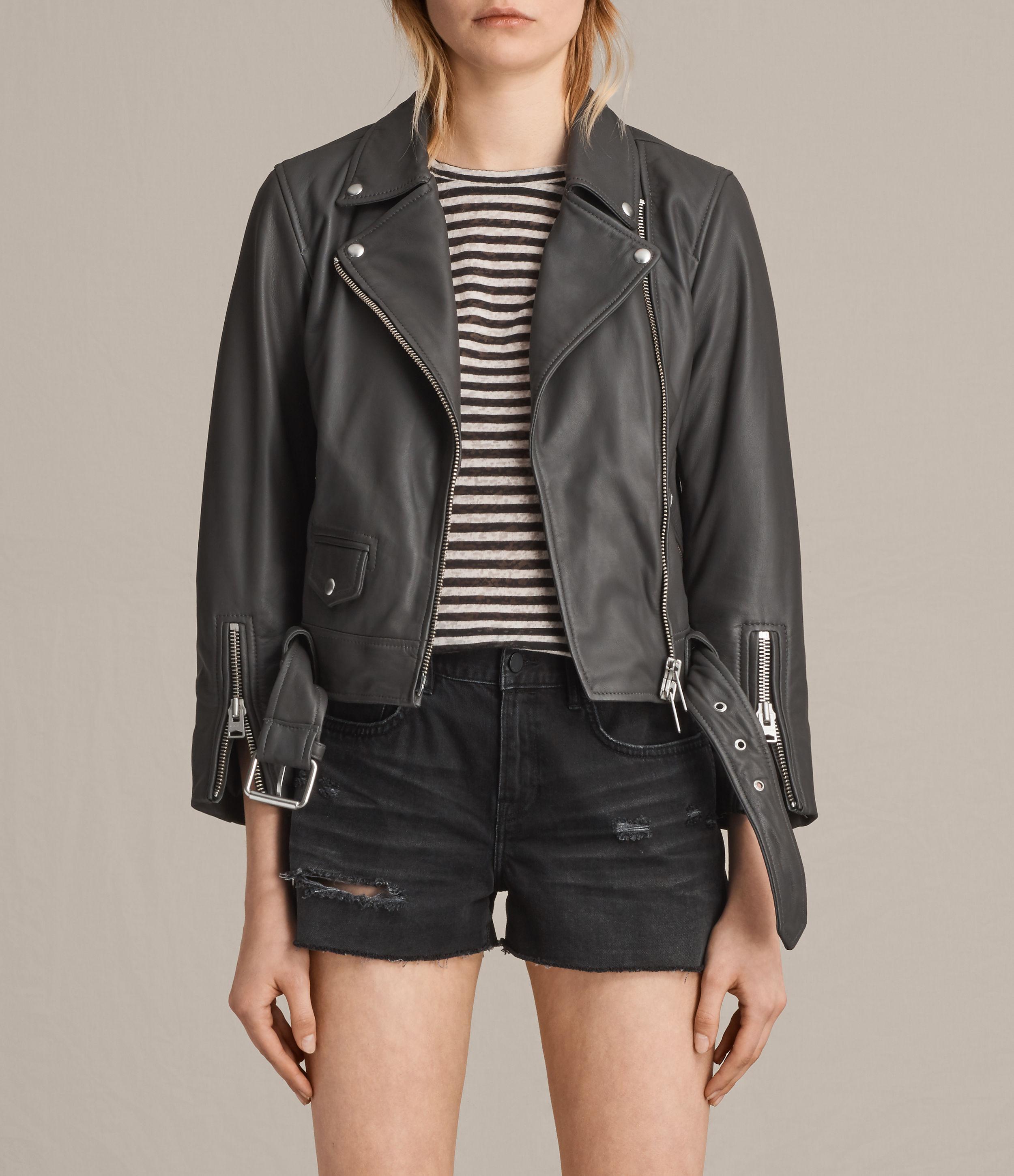 charcoal grey leather jacket