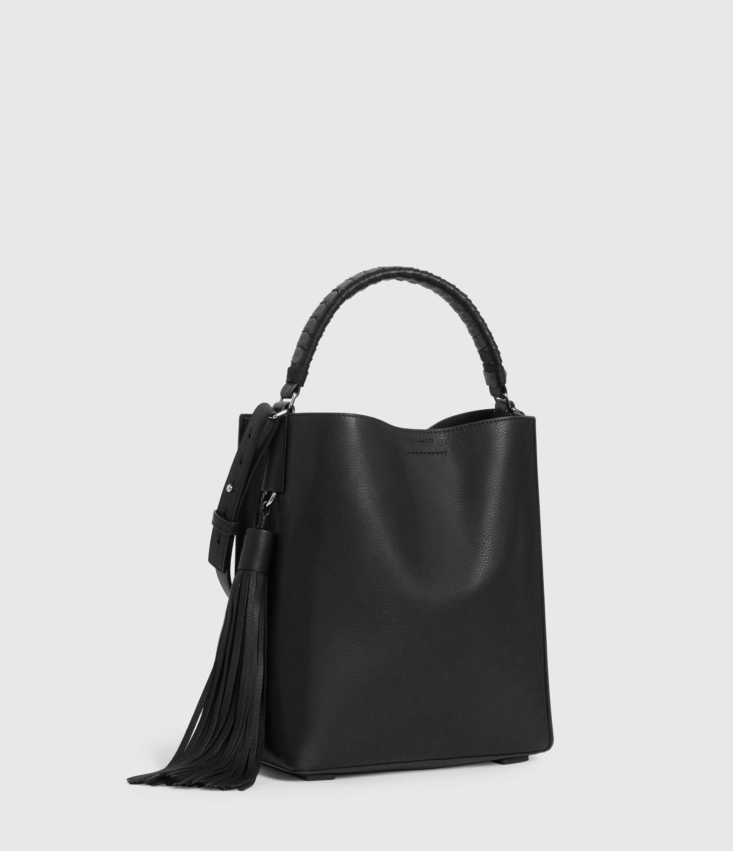 all saints black tote bolsa