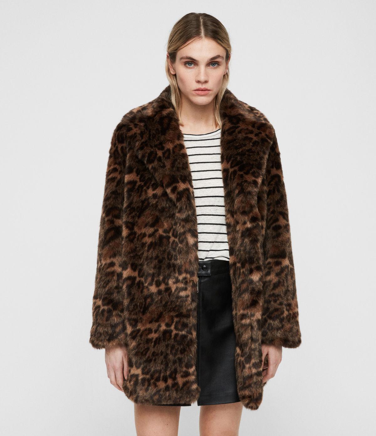 all saints amice faux fur coat