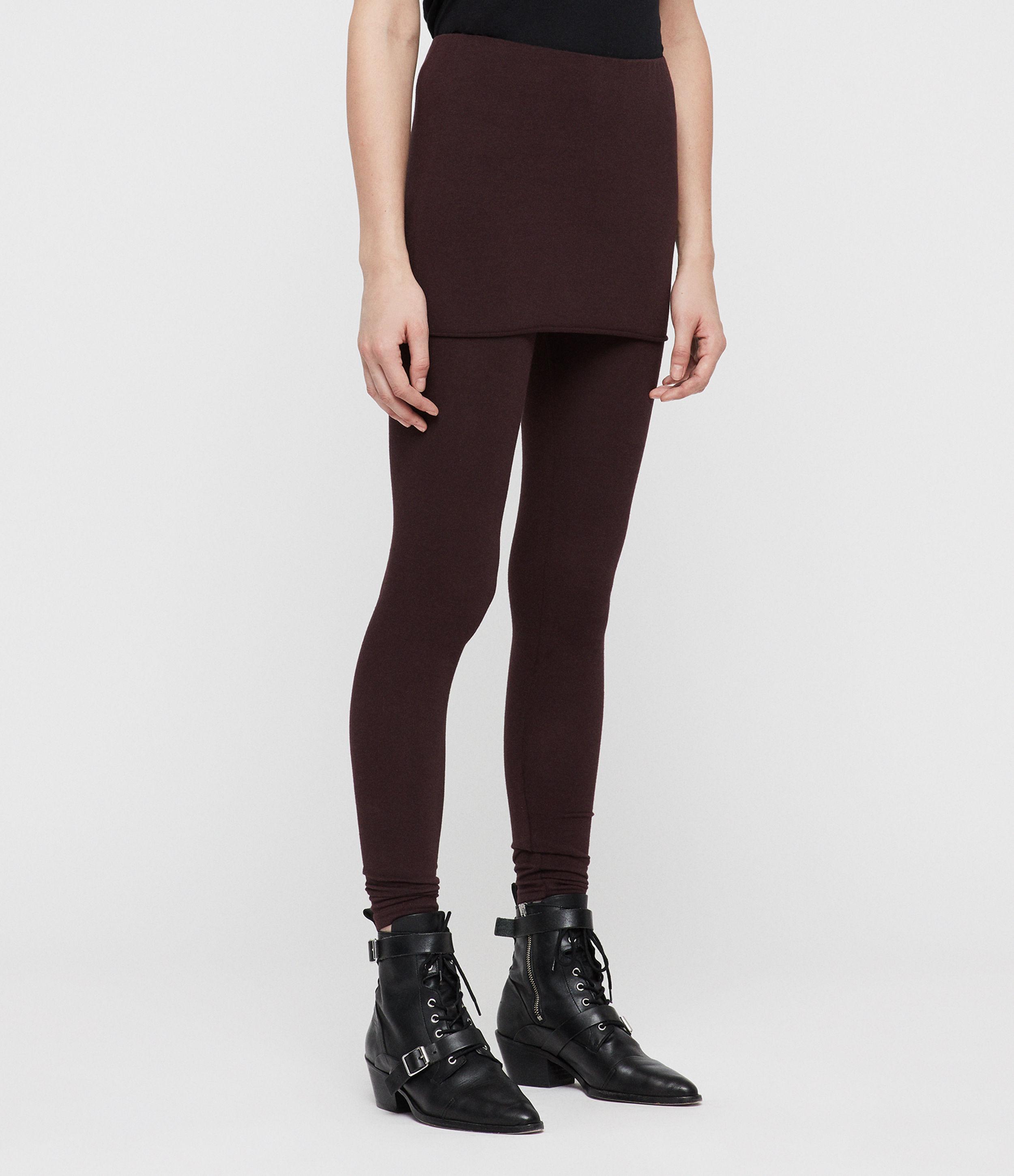 all saints leggings with skirt
