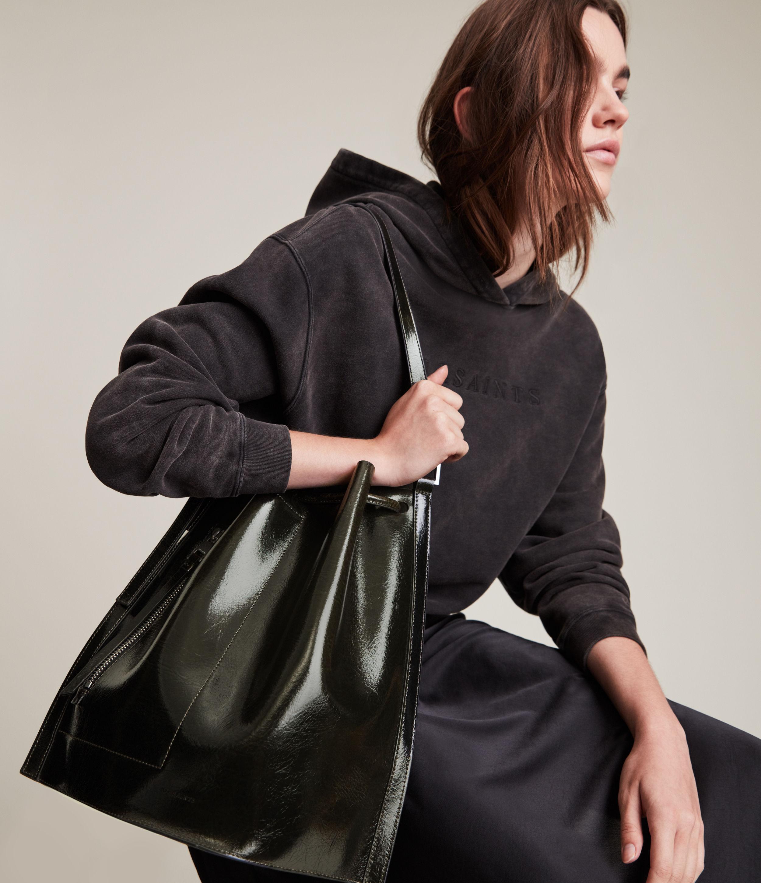 AllSaints Alpha Leather Backpack in Black | Lyst