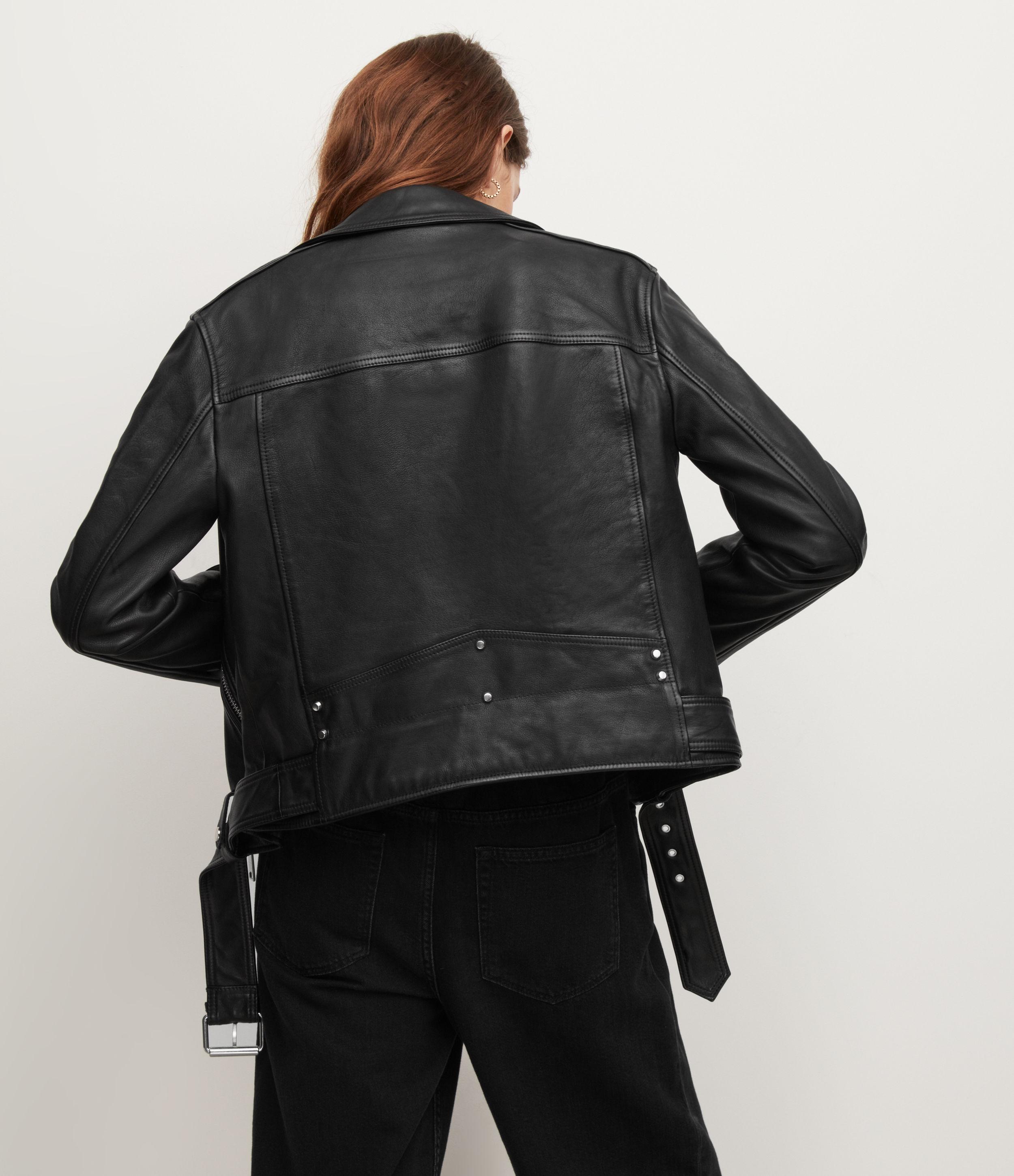 AllSaints Luna Leather Biker Jacket in Black - Save 30% | Lyst