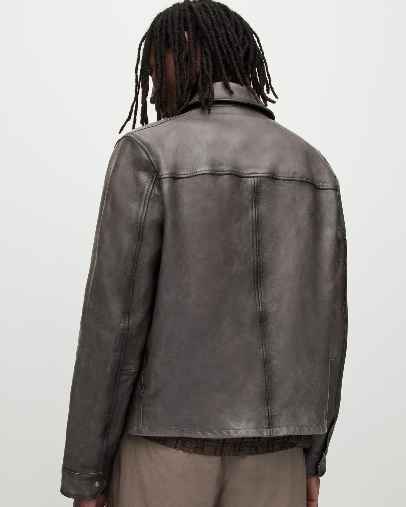 AllSaints Adam Leather Jacket, in Brown for Men | Lyst