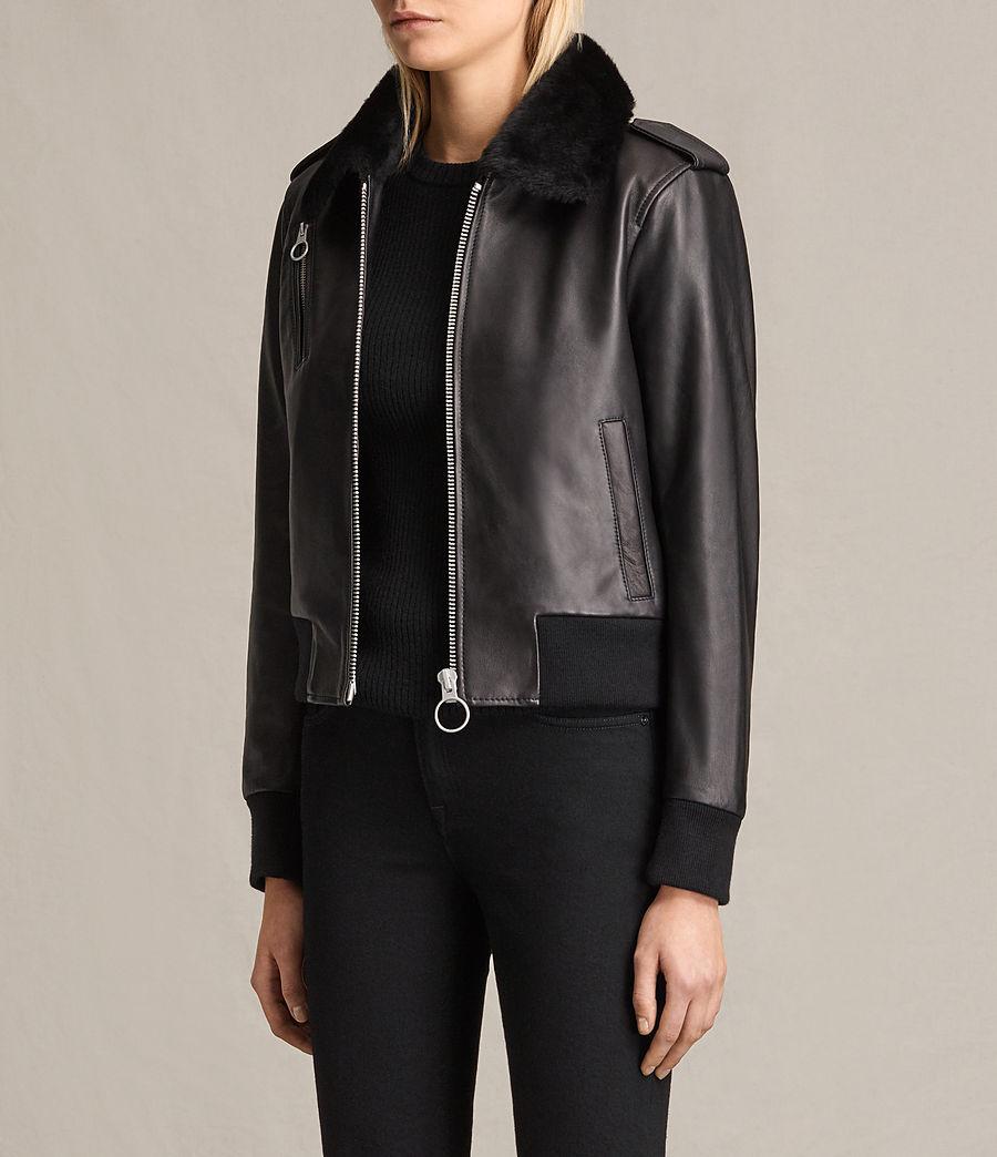 Allsaints Carpen Leather Bomber Jacket In Black Lyst