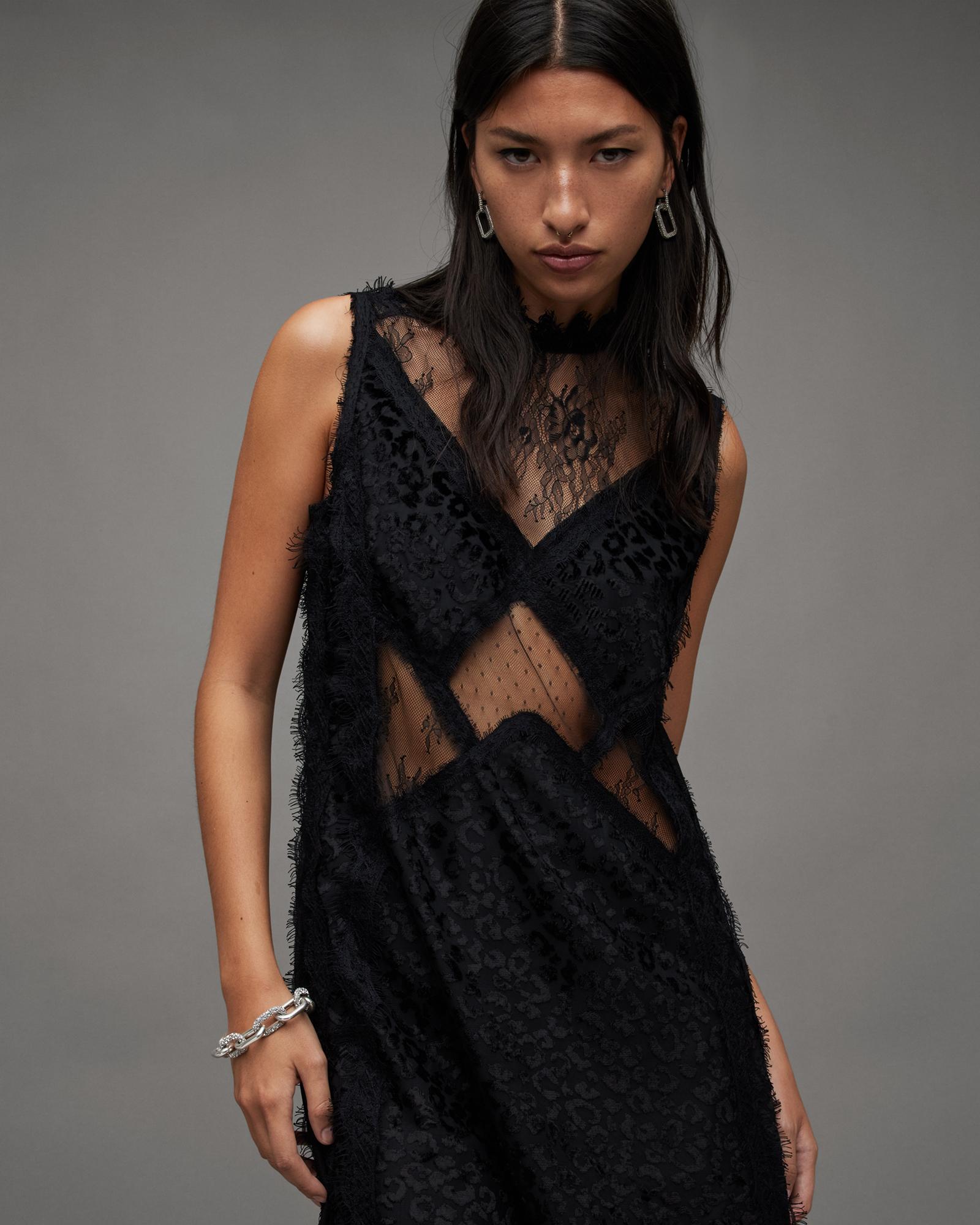 AllSaints Mila Lace Mini Dress in Black | Lyst AllSaints Mila Lace Mini Dress in Black | Lyst