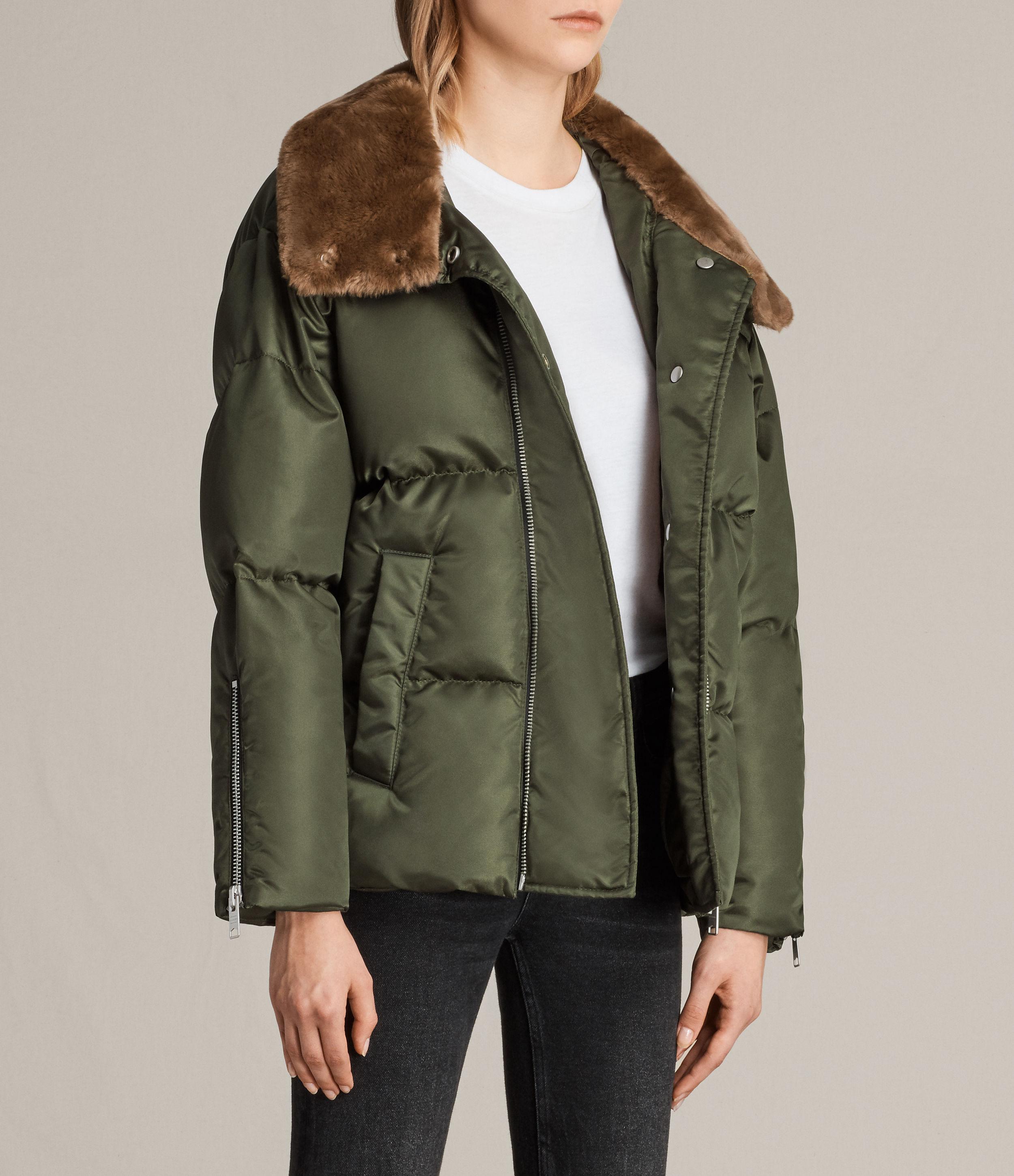 all saints womens puffer jacket