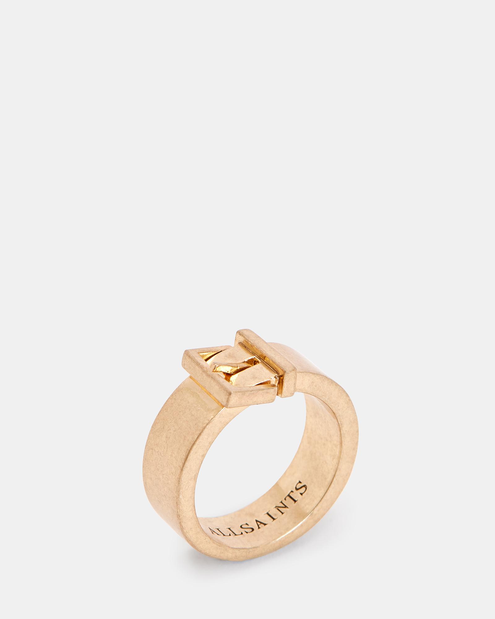 AllSaints Brea Buckle Ring in Black | Lyst